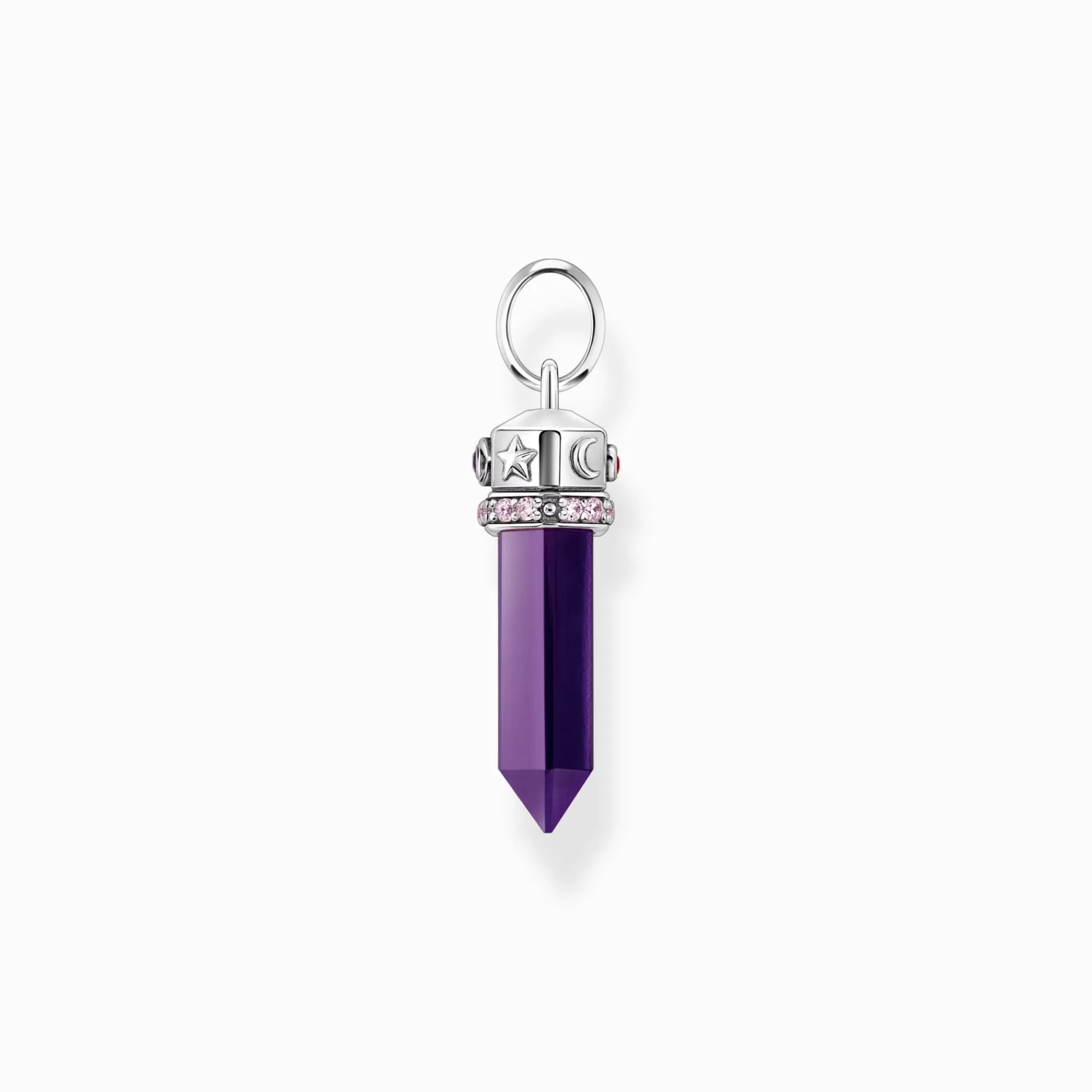 THOMAS SABO Hängsmycken | Återvunnet 925 silver<HALSBANDSH&AUML;NGE AV SILVER I HEXAGONFORM MED IMITERAD AMETIST silverfargad, rosa, violett, röd