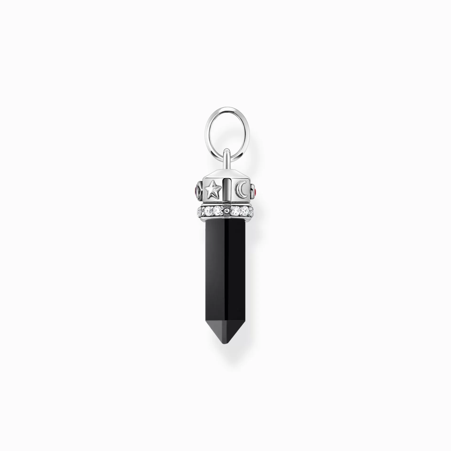 THOMAS SABO Hängsmycken | Återvunnet 925 silver<HALSBANDSH&AUML;NGE AV SV&AUML;RTAT SILVER MED HEXAGON AV ONYX silverfargad, vit, svart, violett, röd