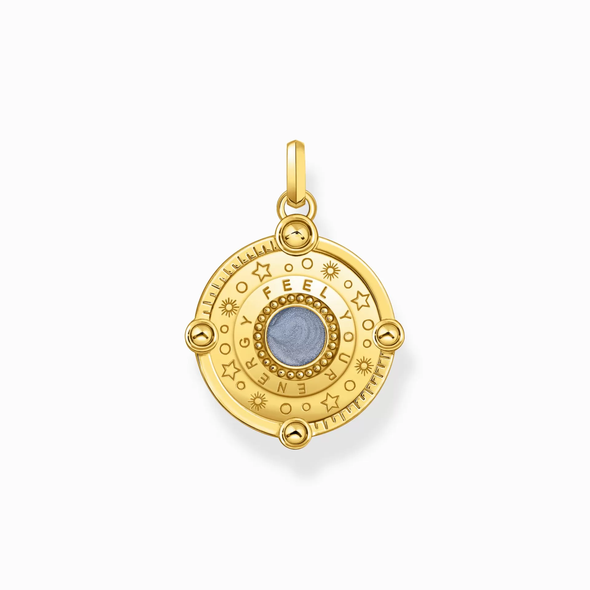 THOMAS SABO Hängsmycken | 18K plätering<HALSBANDSH&AUML;NGE, BL&ARING;TT MED SOL OCH F&AUML;RGGLADA STENAR - PL&AUML;TERAT gult guldfargad, vit, rosa, violett, blå, röd