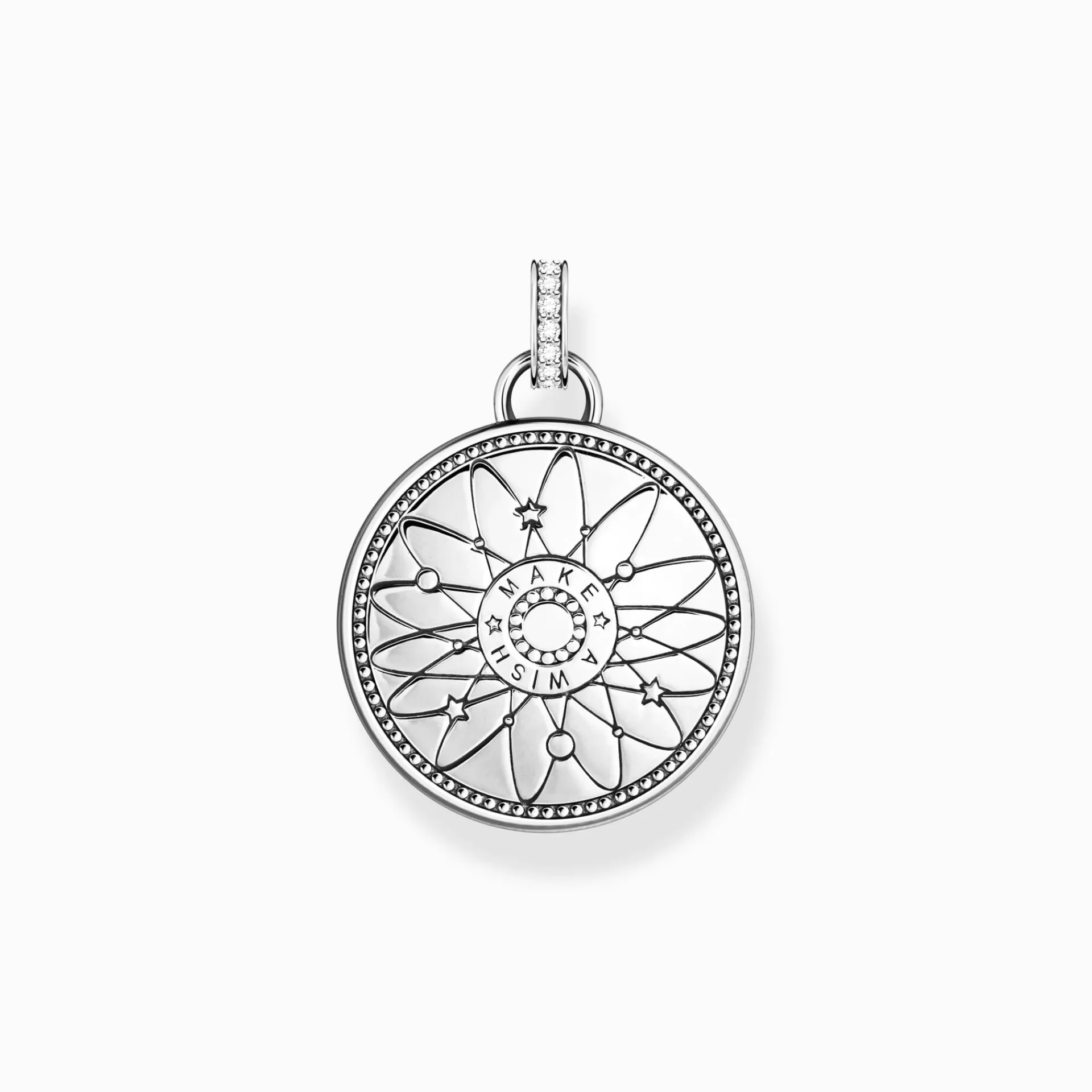 THOMAS SABO Hängsmycken | Återvunnet 925 silver<HALSBANDSH&AUML;NGE LYCKOHJUL MED KOSMISKA SYMBOLER - SILVER silverfargad, vit, rosa, orange, violett, röd, blå, , grön, turkos