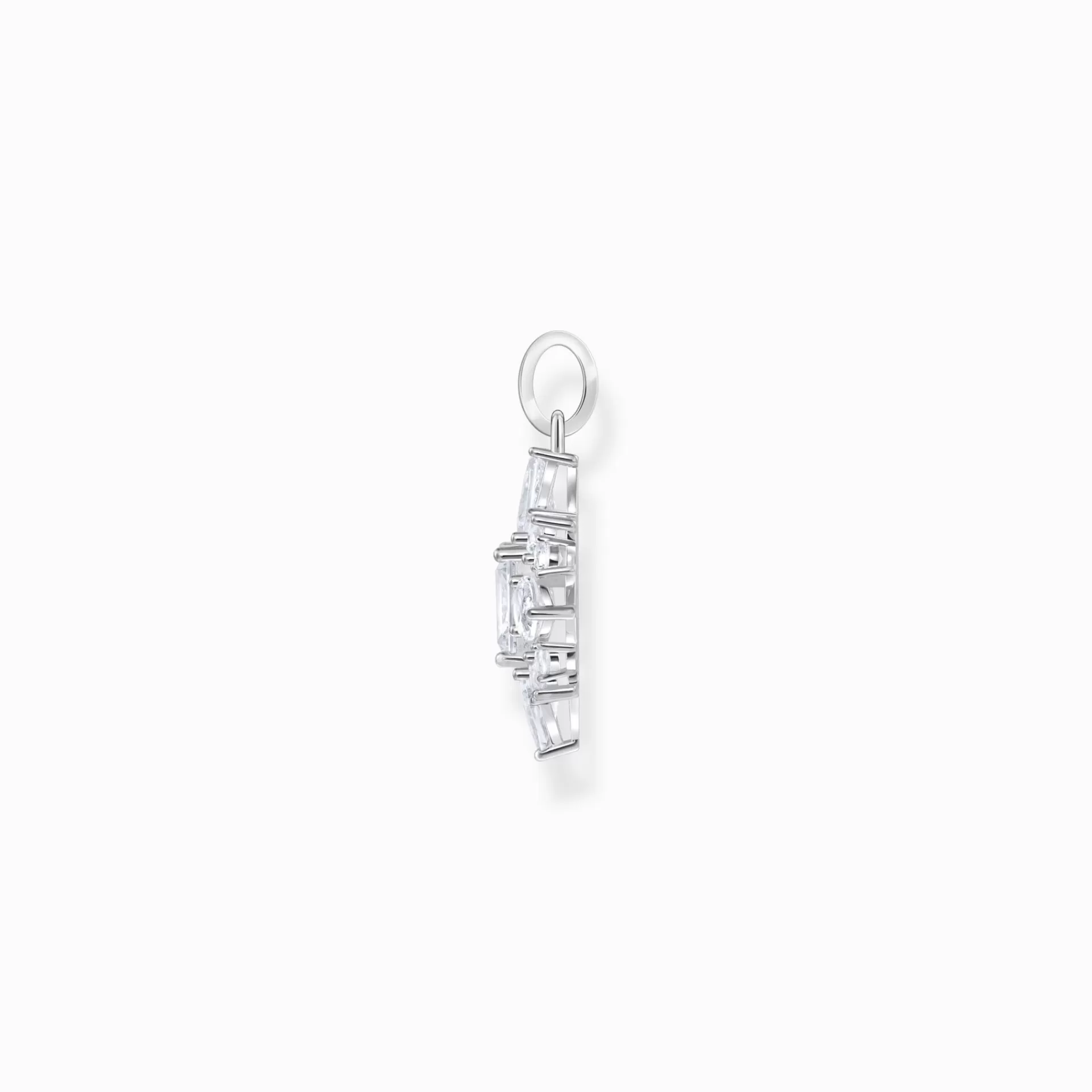 THOMAS SABO Hängsmycken | Återvunnet 925 silver<HALSBANDSH&AUML;NGE MED VITA STENAR - SILVER silverfargad, vit