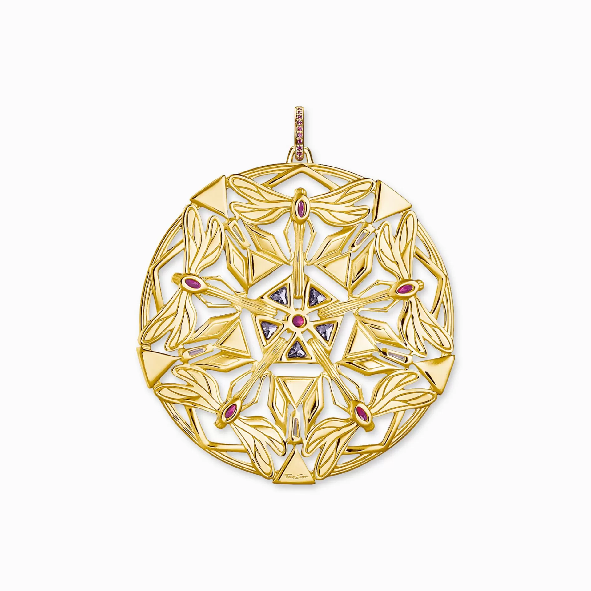 THOMAS SABO Hängsmycken<H&AUML;NGSMYCKE AMULETT KALEIDOSCOPE SL&AUML;NDA GULD blå, gult guldfargad, orange, gul, röd, violett, vit, turkos