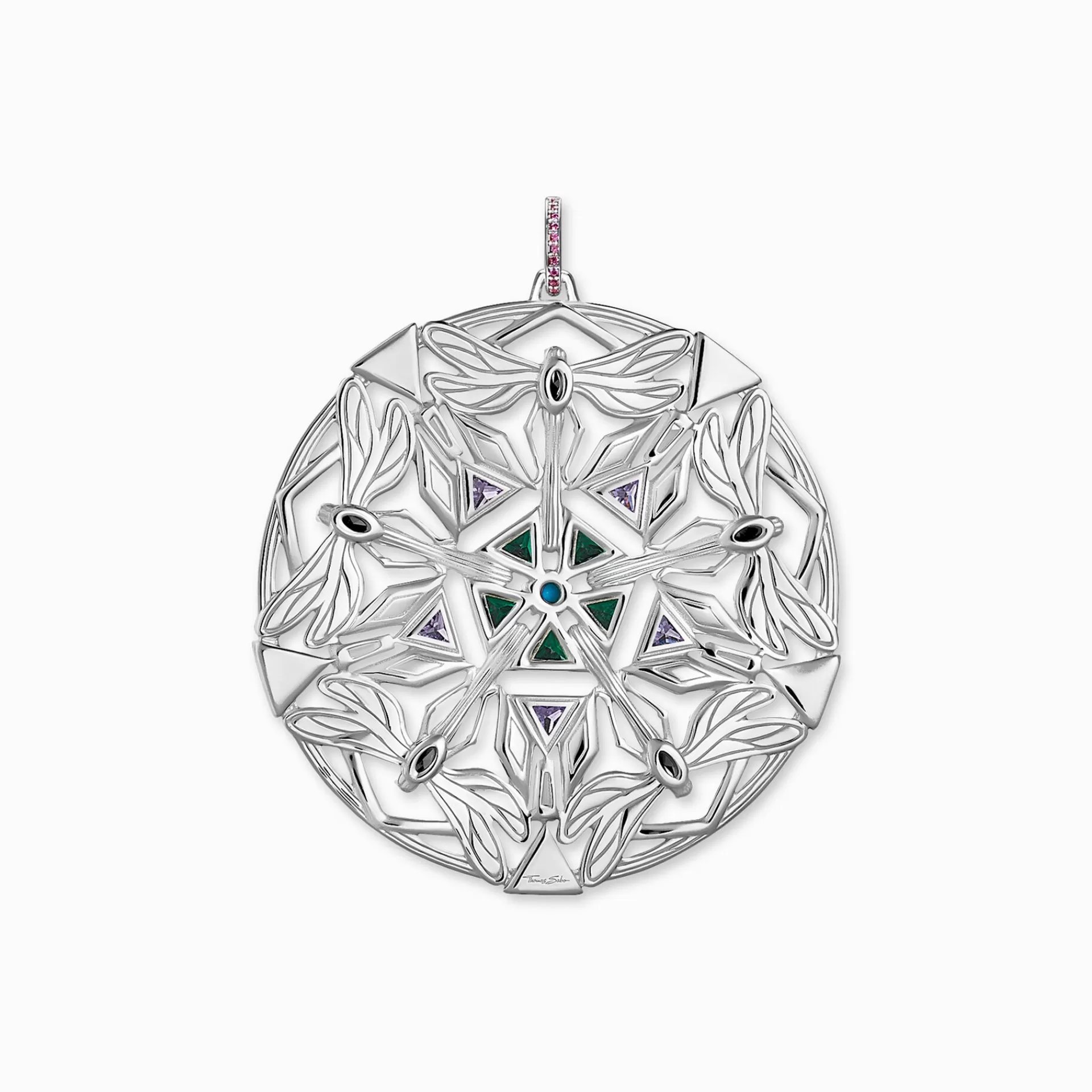 THOMAS SABO Hängsmycken | Återvunnet 925 silver<H&AUML;NGSMYCKE AMULETT KALEIDOSCOPE SL&AUML;NDA SILVER blå, svart, orange, gul, röd, violett, vit, silverfargad, turkos