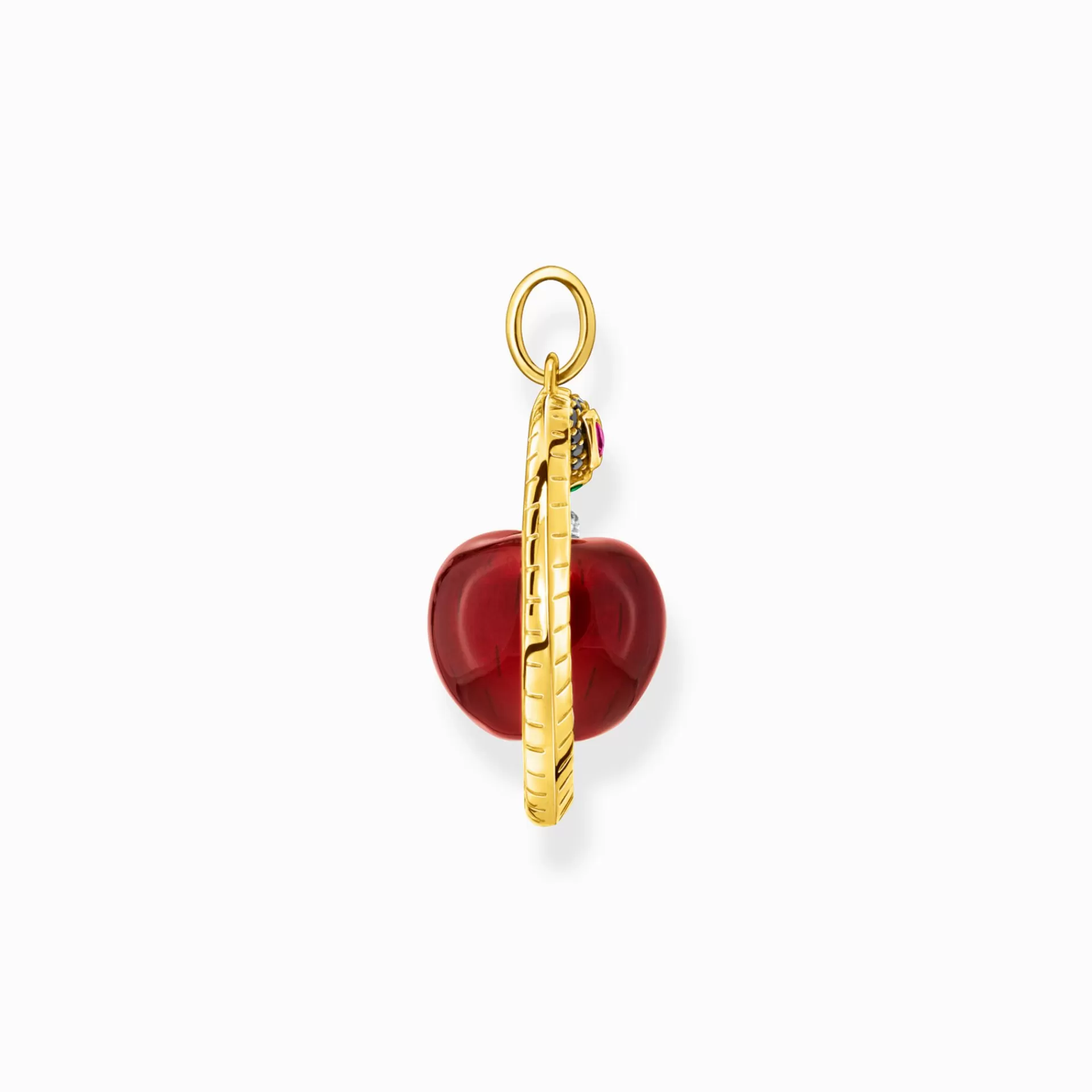 THOMAS SABO Hängsmycken | Återvunnet 925 silver<H&AUML;NGSMYCKE &AUML;PPLE MED ORM GULD gult guldfargad, röd, grön, svart, silverfargad, vit
