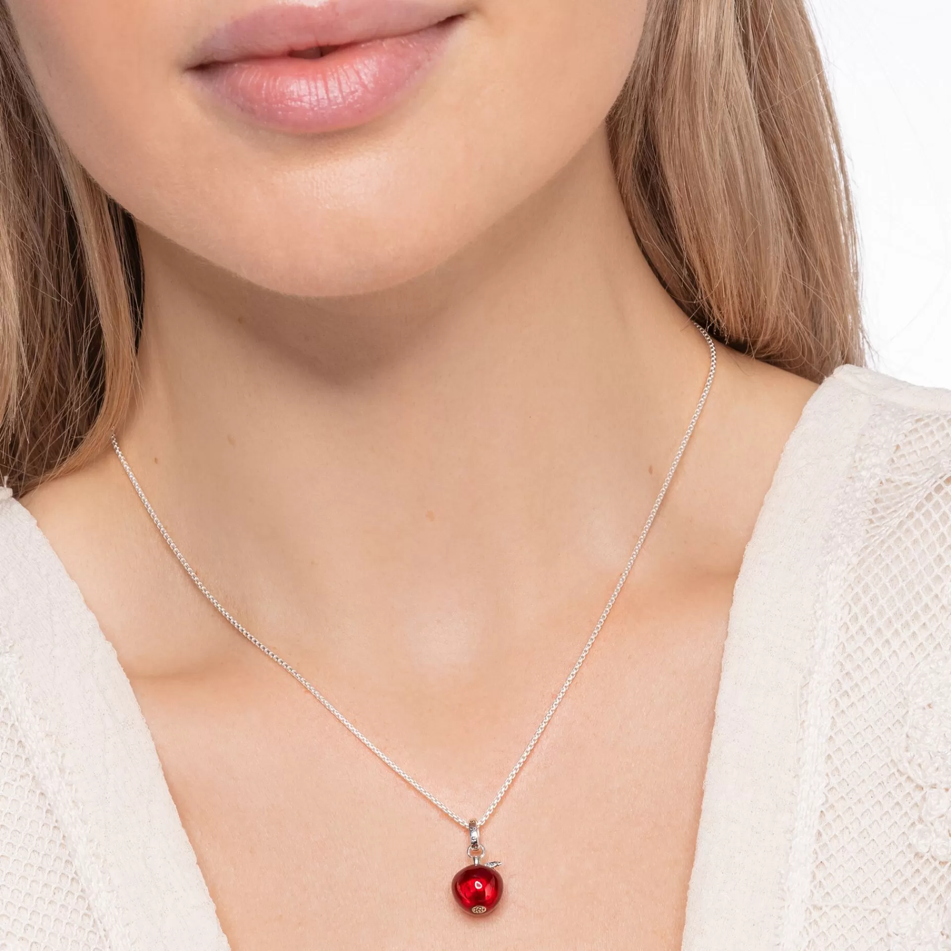 THOMAS SABO Hängsmycken | Återvunnet 925 silver<H&AUML;NGSMYCKE &AUML;PPLE R&OUML;TT röd, silverfargad, vit