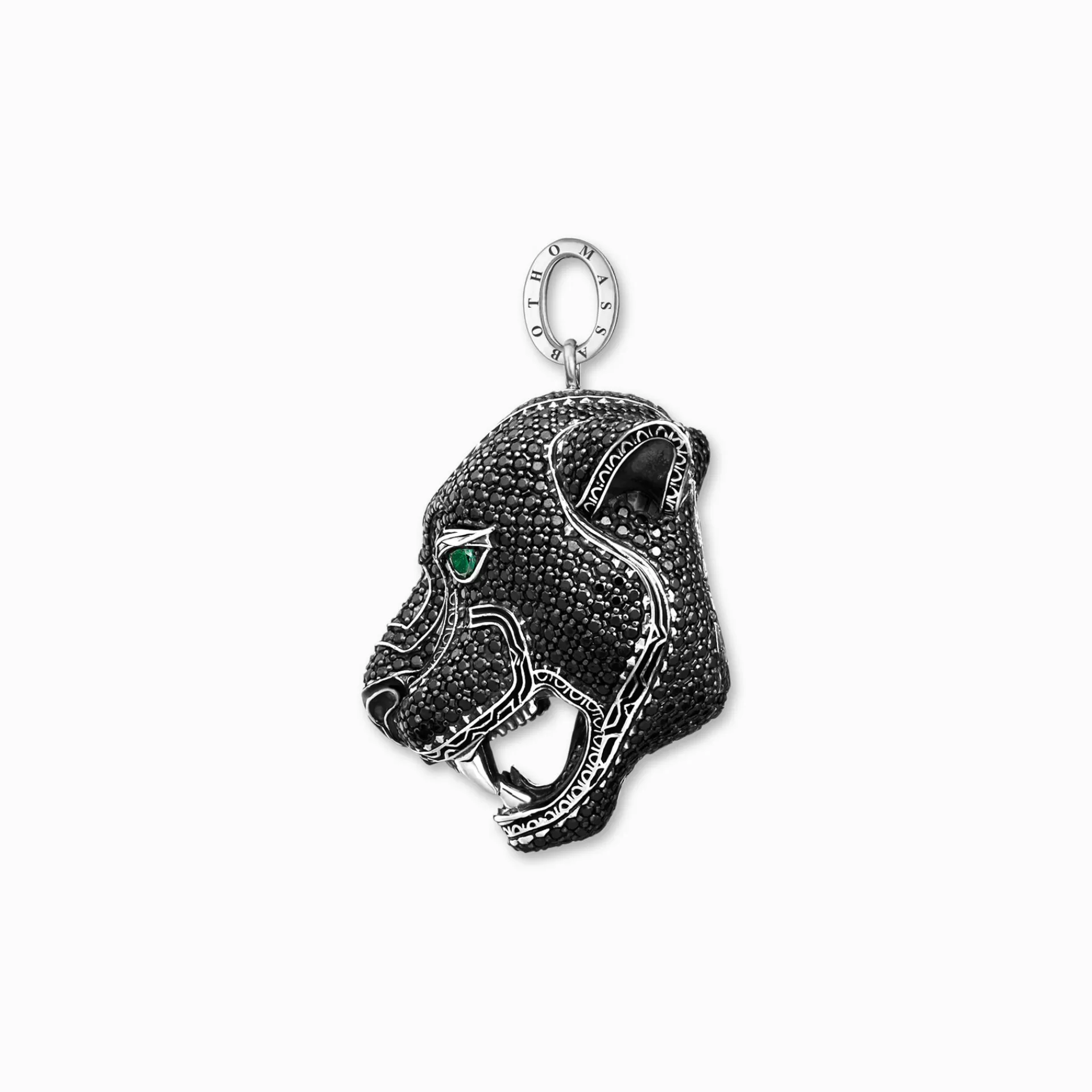 THOMAS SABO Hängsmycken | Återvunnet 925 silver<H&AUML;NGSMYCKE BLACK CAT grön, svart, silverfargad