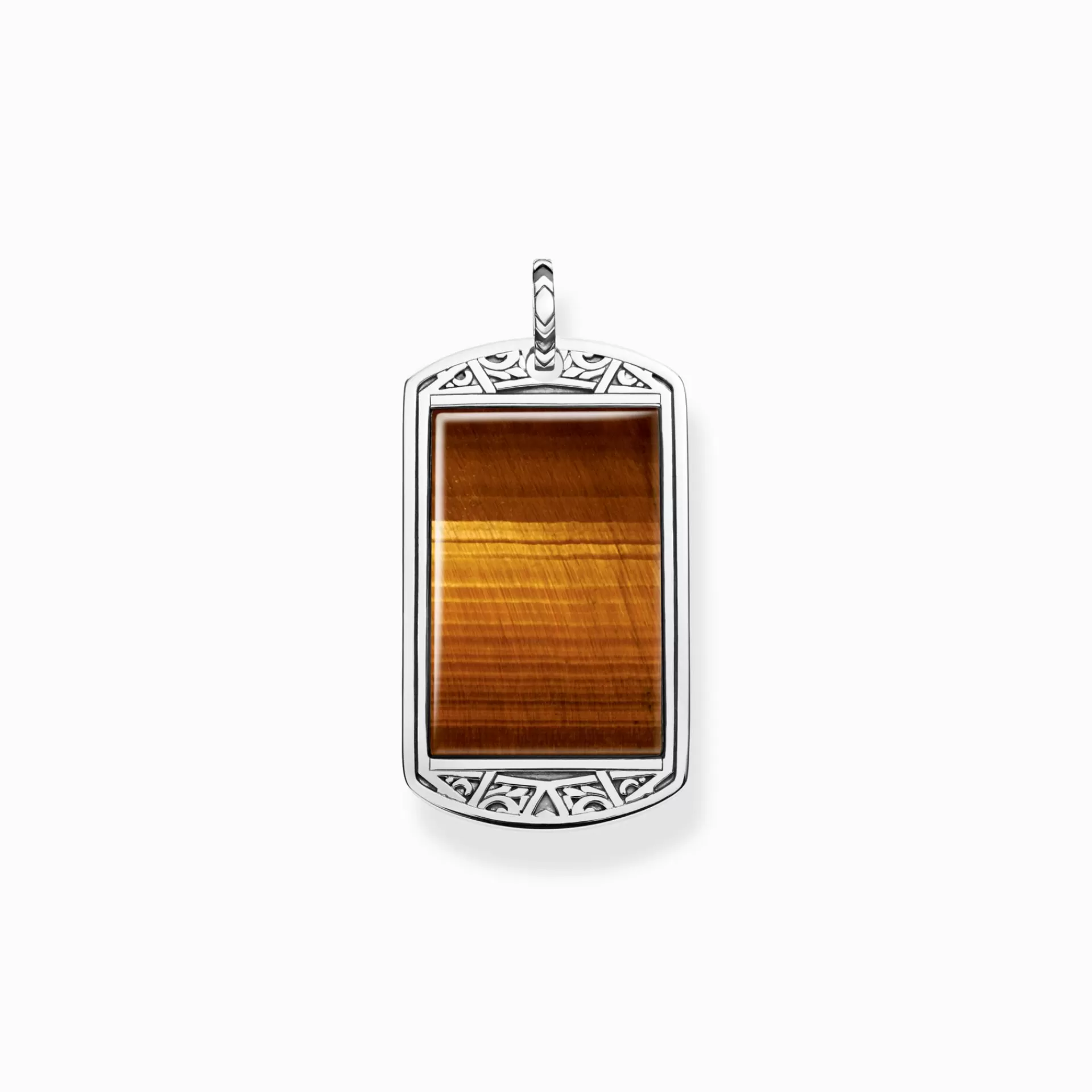 THOMAS SABO Hängsmycken | Återvunnet 925 silver<H&AUML;NGSMYCKE DOG TAG TIGER&OUML;GA silverfargad, brun