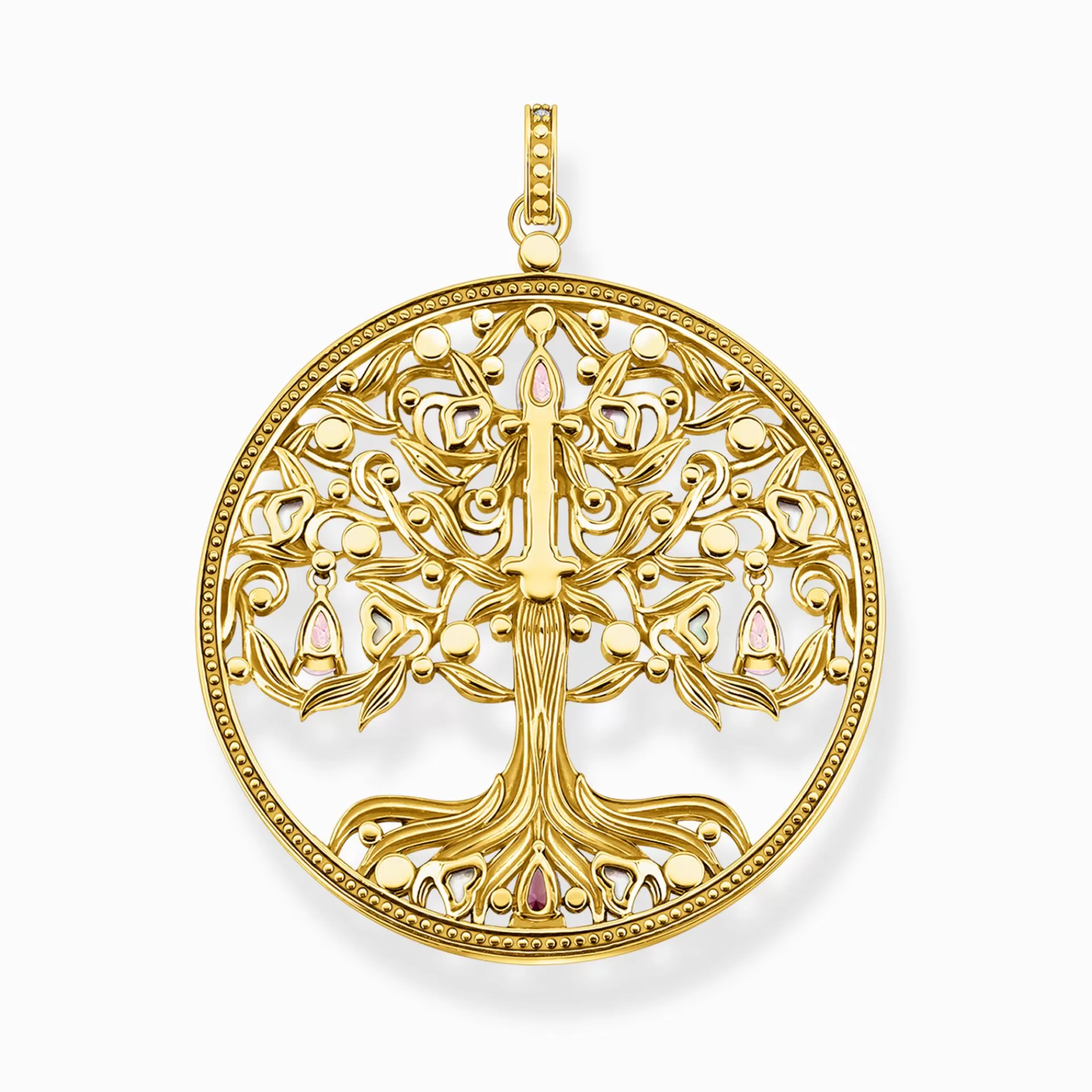 THOMAS SABO Hängsmycken | 18K plätering<H&AUML;NGSMYCKE K&AUML;RLEKENS TR&AUML;D GULD STENAR I F&AUML;RG gult guldfargad, rosa, orange, röd, grön, champagnefargad, violett, blå
