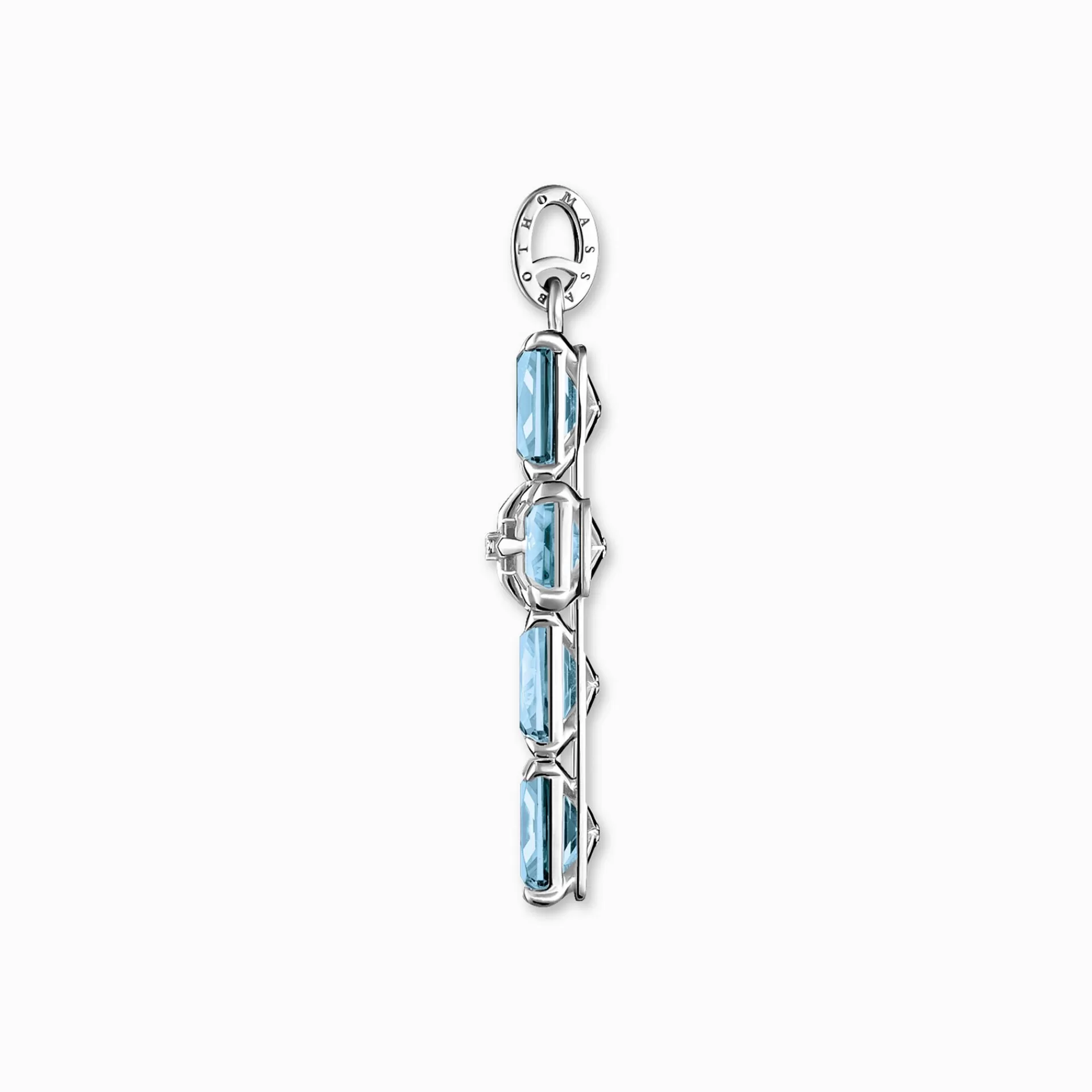 THOMAS SABO Halsband | Hängsmycken<H&AUML;NGSMYCKE KORS MED STORA AKVAMARINBL&ARING; STENAR OCH STJ&AUML;RNA SILVER ljusblå, vit, silverfargad