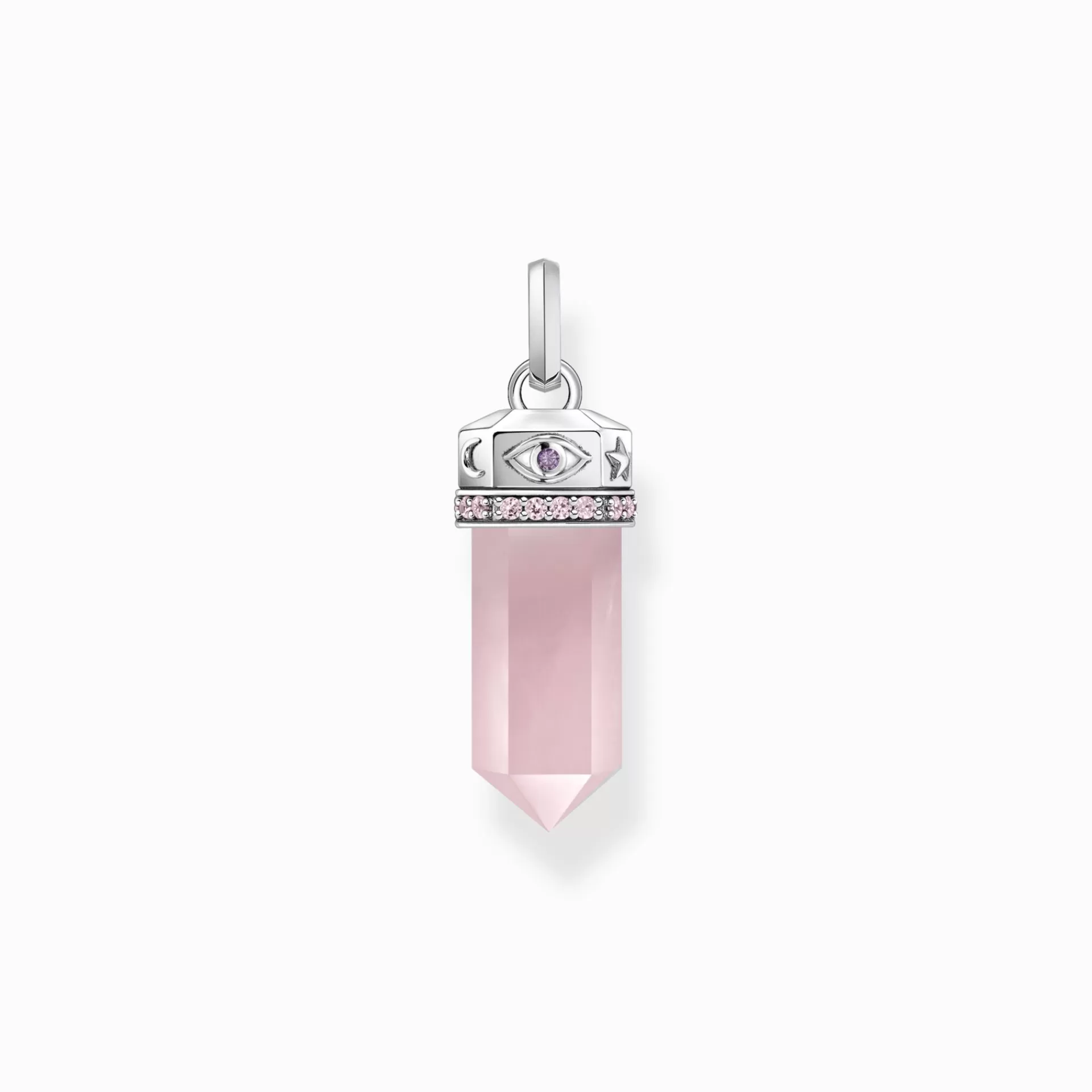THOMAS SABO Hängsmycken | Återvunnet 925 silver<H&AUML;NGSMYCKE MED ROSENKVARTSKRISTALL - SILVER silverfargad, rosa, violett, röd