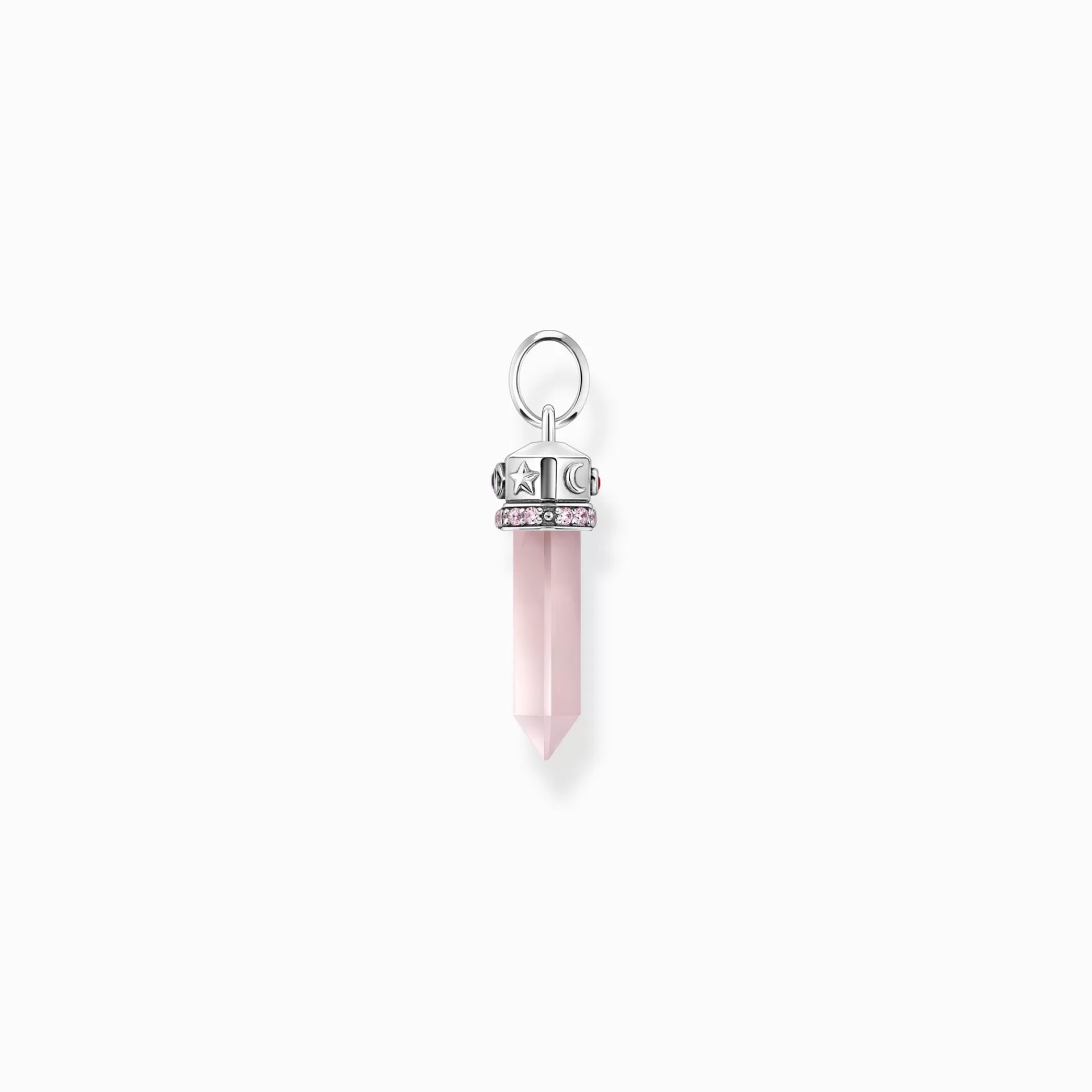 THOMAS SABO Hängsmycken | Återvunnet 925 silver<H&AUML;NGSMYCKE MED ROSENKVARTSKRISTALL - SILVER silverfargad, rosa, violett, röd