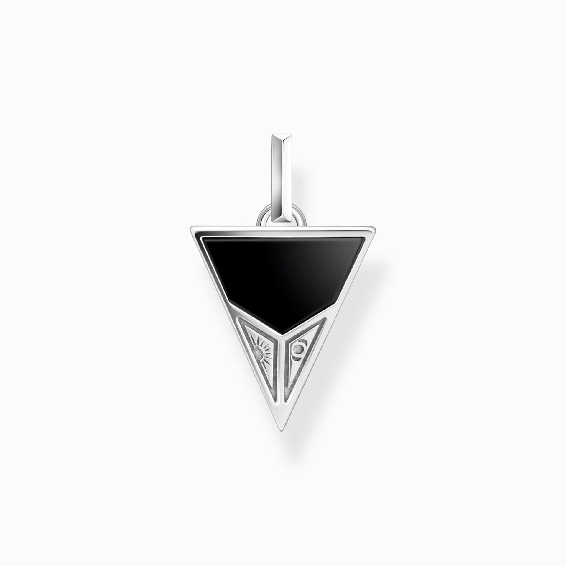 THOMAS SABO Hängsmycken | Återvunnet 925 silver<H&AUML;NGSMYCKE PYRAMID MED SVARTA ONYX BEADS OCH TIGER&OUML;GA BEADS SILVER silverfargad, brun, svart