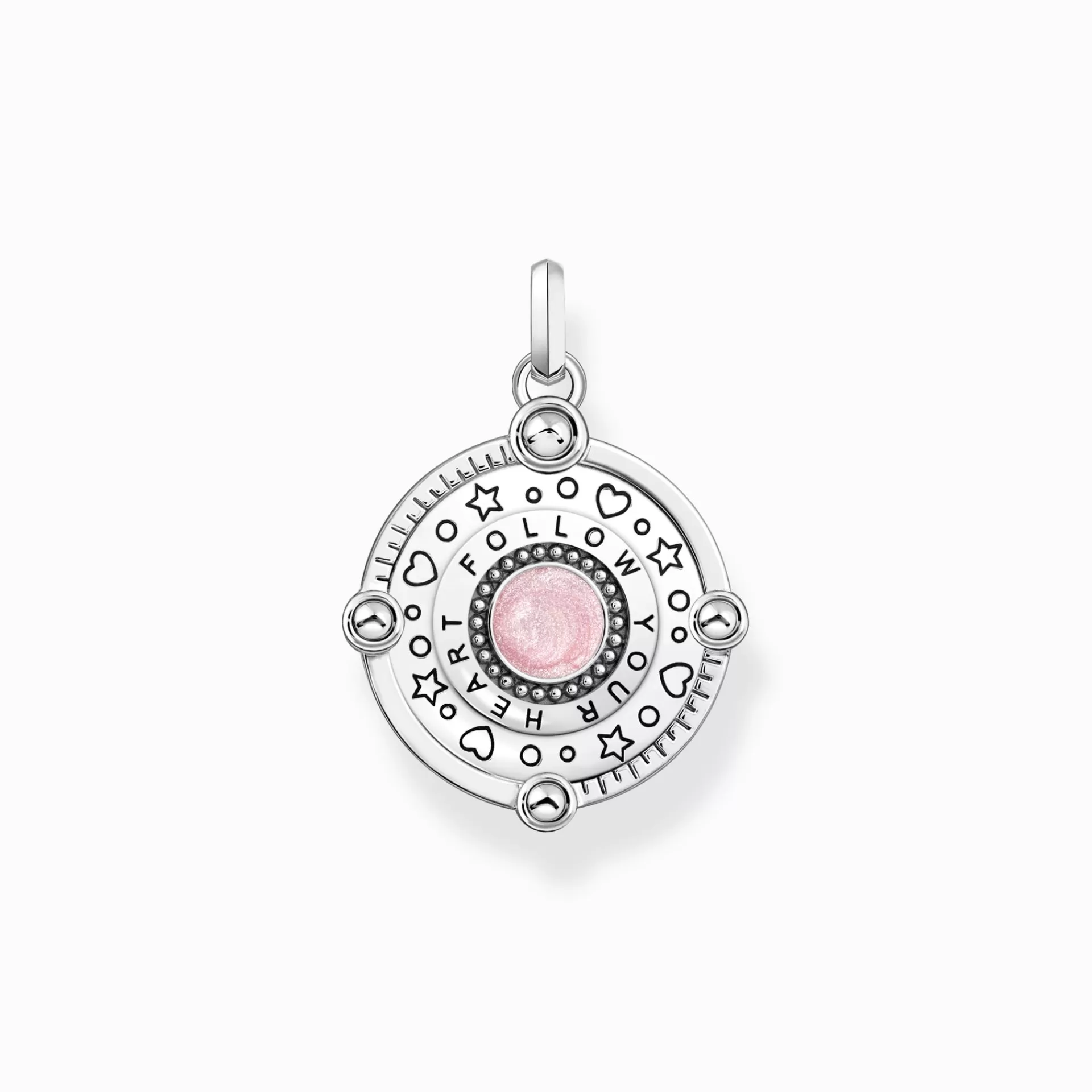 THOMAS SABO Hängsmycken | Återvunnet 925 silver<H&AUML;NGSMYCKE, ROSA MED HJ&AUML;RTFORMAD PLANET OCH STENAR - SILVER silverfargad, vit, rosa, violett, röd, blå