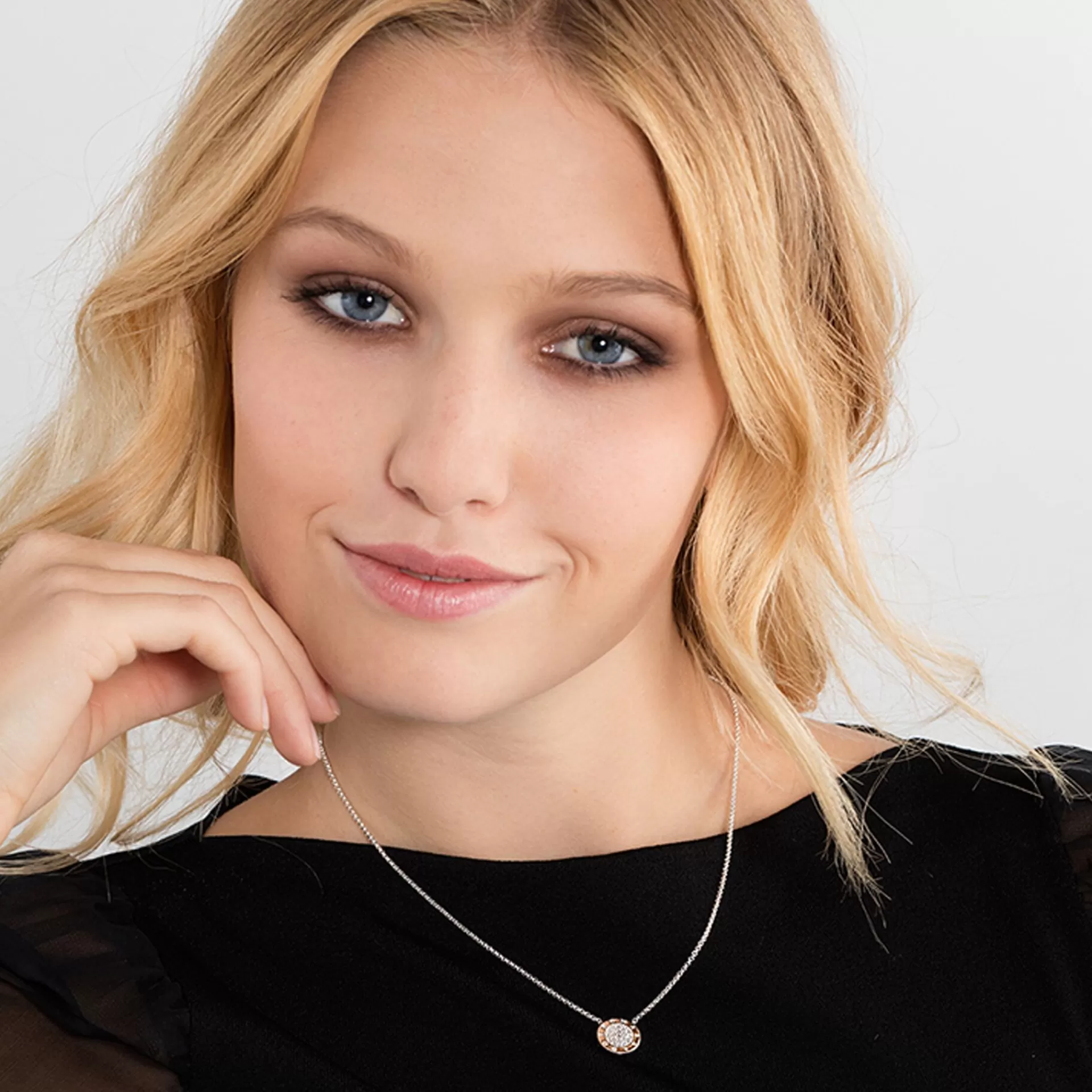 THOMAS SABO Halsband | Återvunnet 925 silver<KEDJA CLASSIC PAV&EACUTE; silverfargad, vit