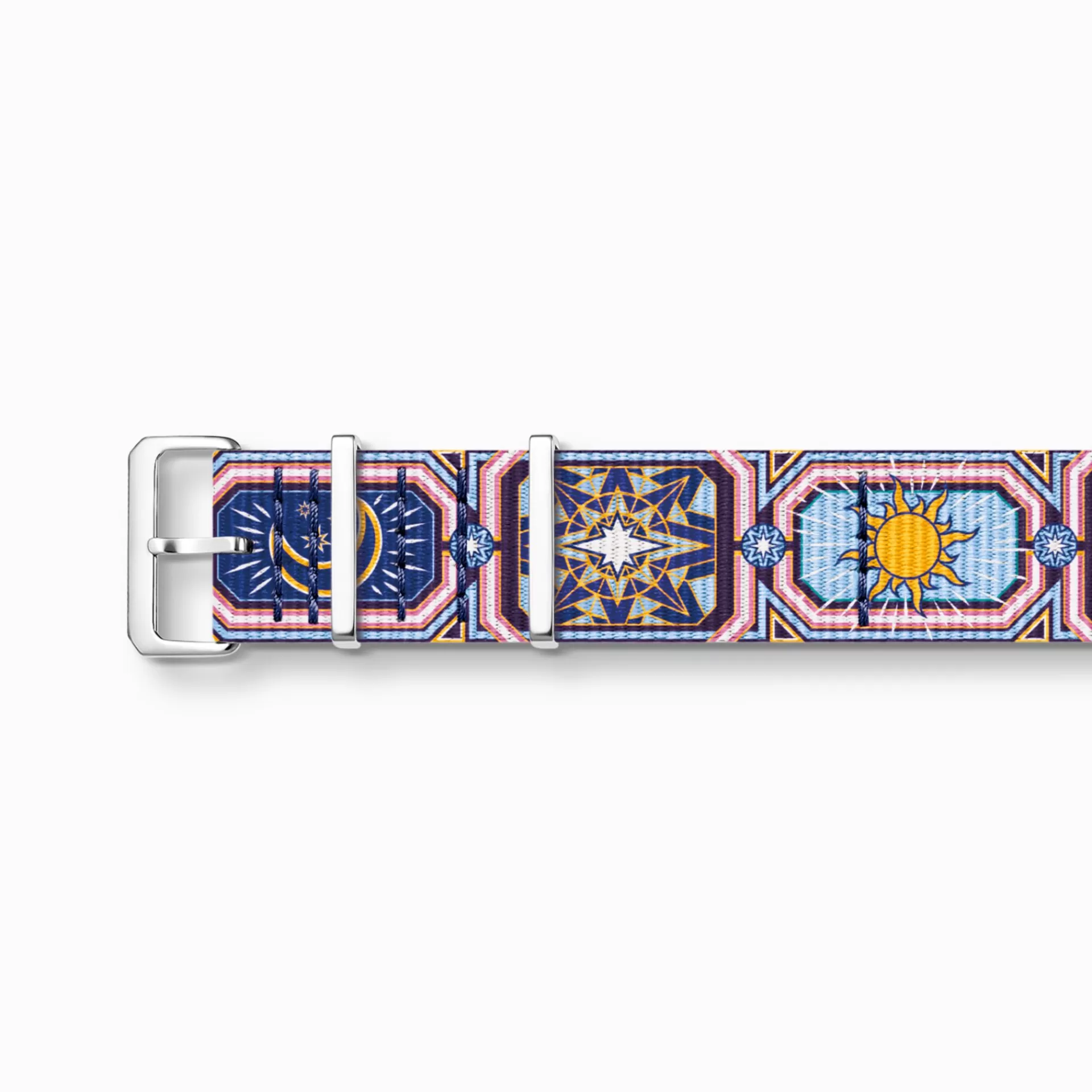 THOMAS SABO Klockor | Klockor för damer<KLOCKARMBAND CODE TS NATO NATTHIMMEL I F&AUML;RG silverfargad, blå, flerfargade toner