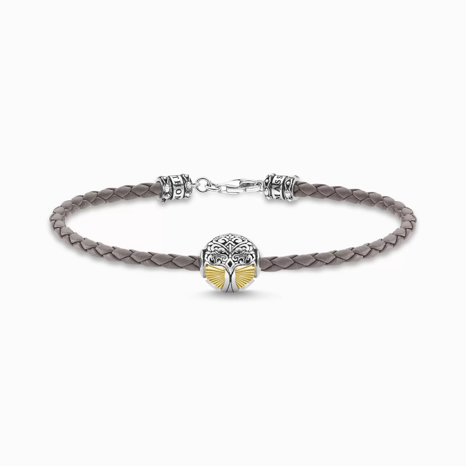 THOMAS SABO Armband | Armband<L&AUML;DERARMBAND GR&ARING; K&AUML;RLEKENS TR&AUML;D GULD silverfargad, grå