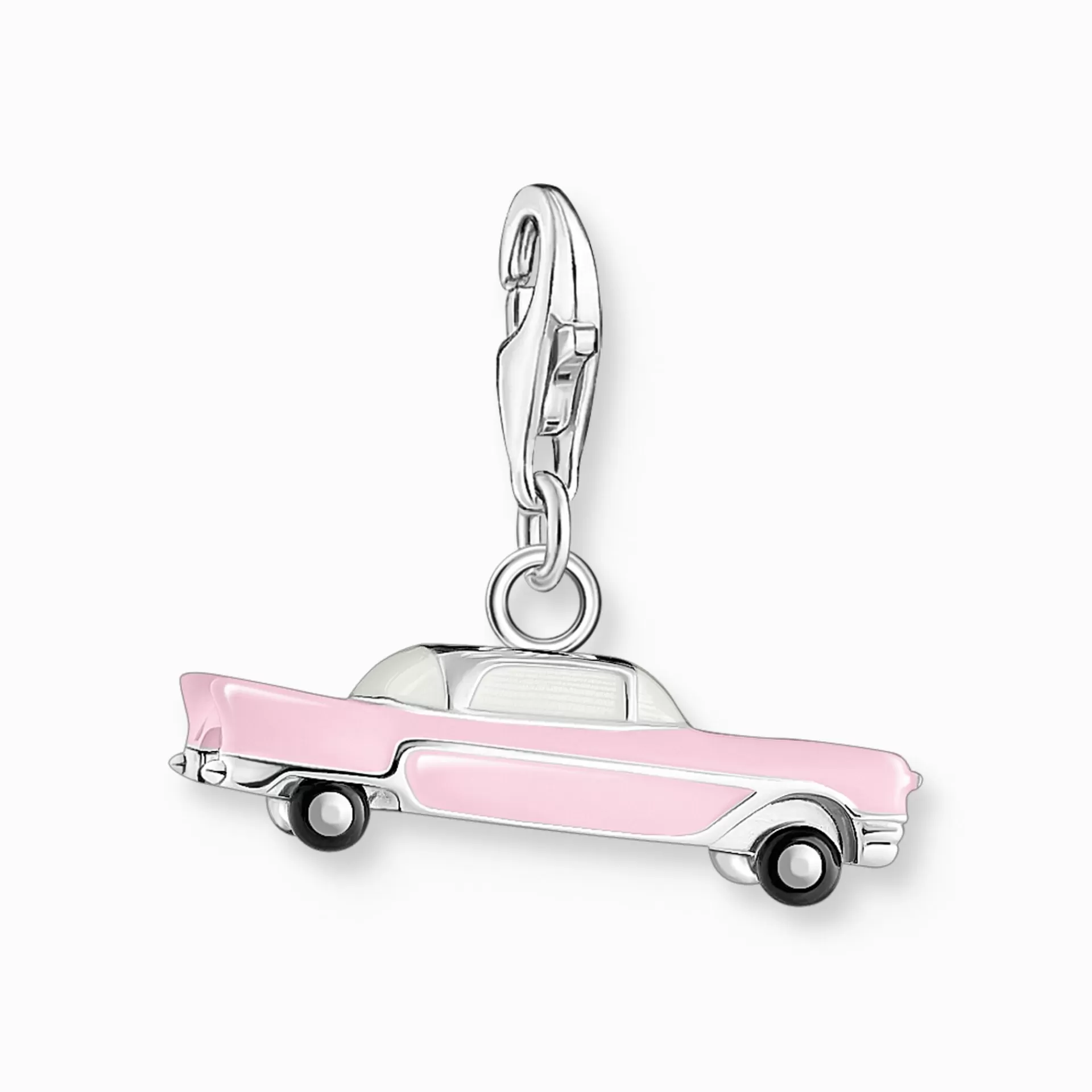 THOMAS SABO Charms | Charms<LEDAMOT CHARM-H&AUML;NGSMYCKE ROSA VINTAGEBIL, SILVER silverfargad, rosa, svart, grå