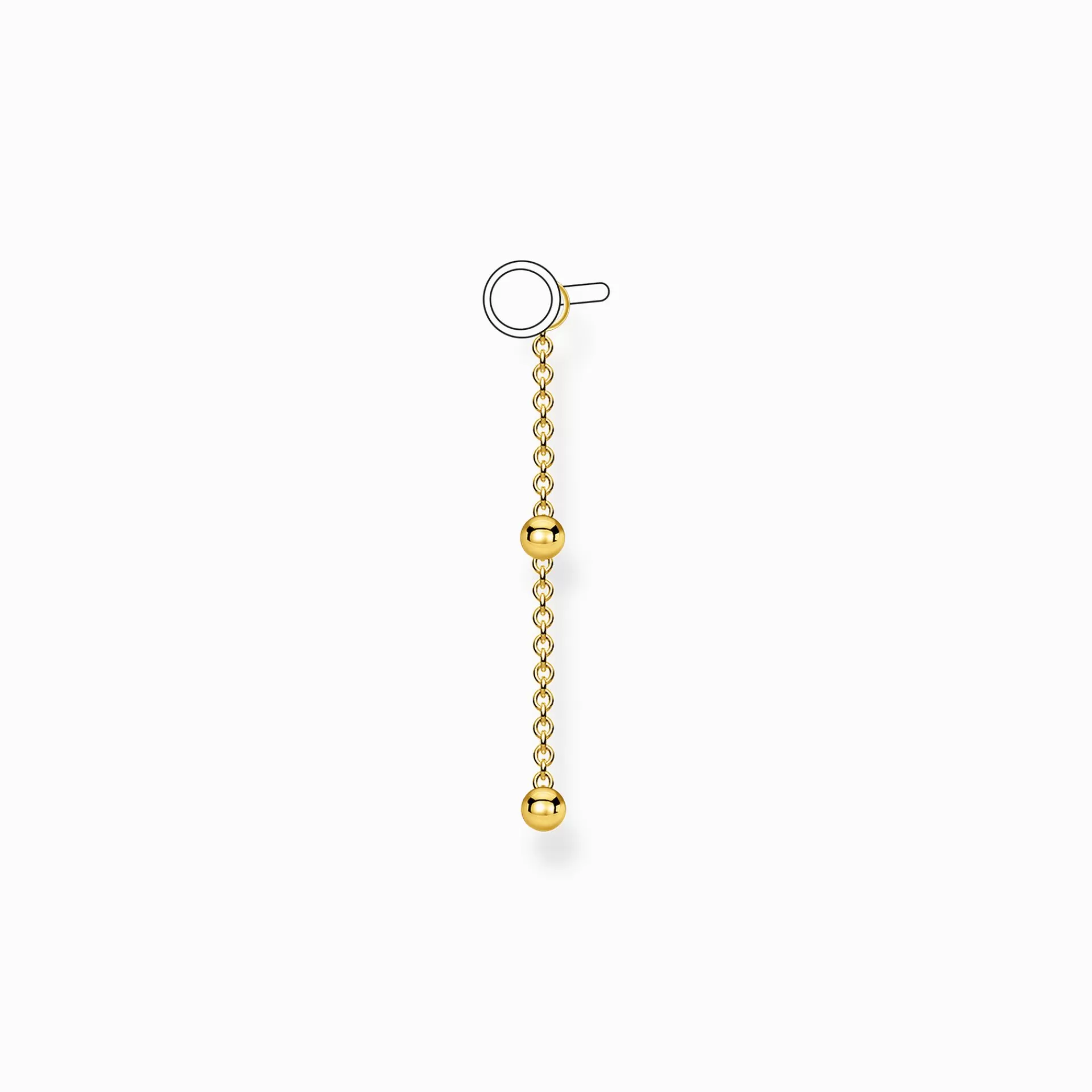 THOMAS SABO Creoler | 18K plätering<&OUML;RH&AUML;NGESBERLOCK INDIVIDUELLT KULOR GULD gult guldfargad