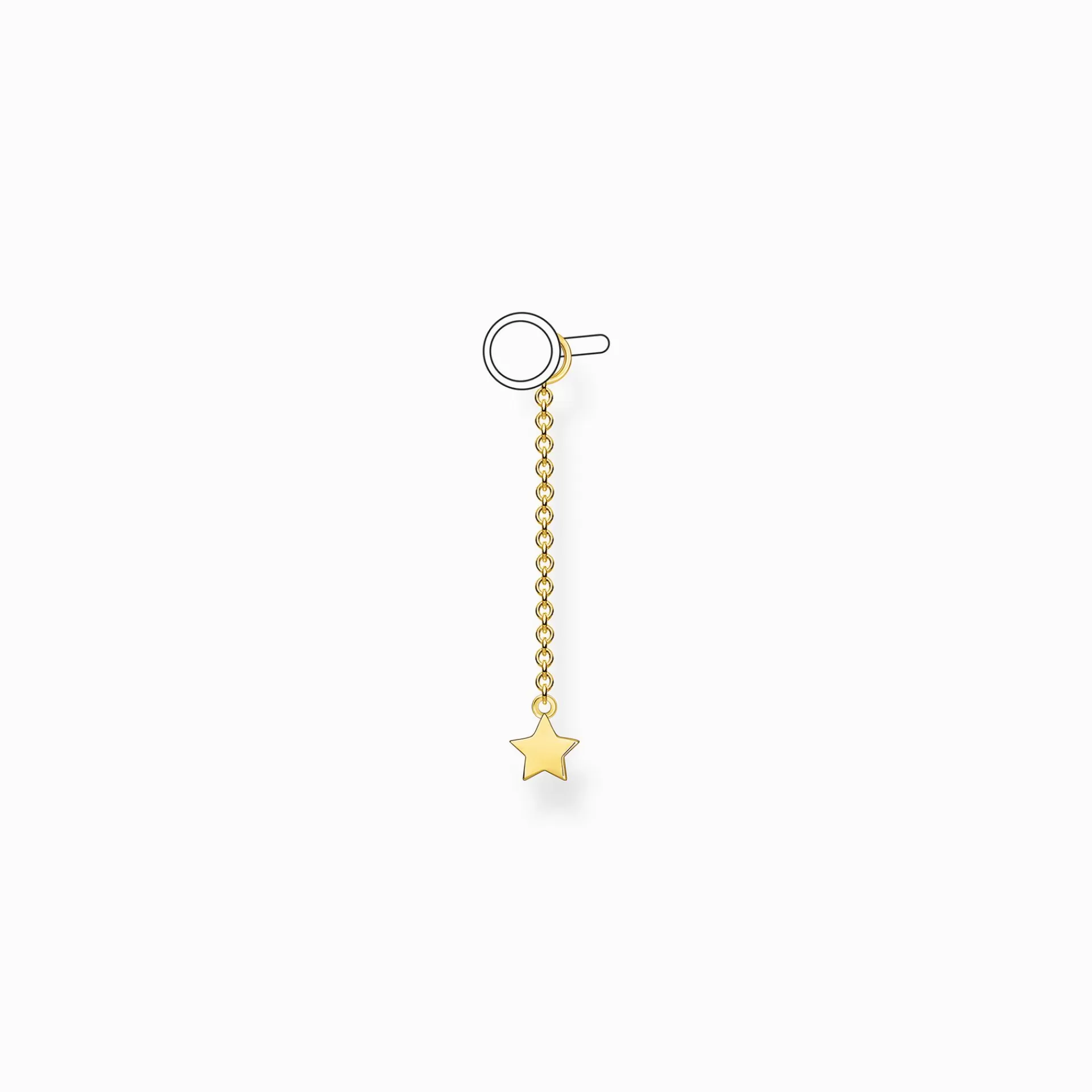 THOMAS SABO Creoler | 18K plätering<&OUML;RH&AUML;NGESBERLOCK INDIVIDUELLT STJ&AUML;RNA GULD gult guldfargad