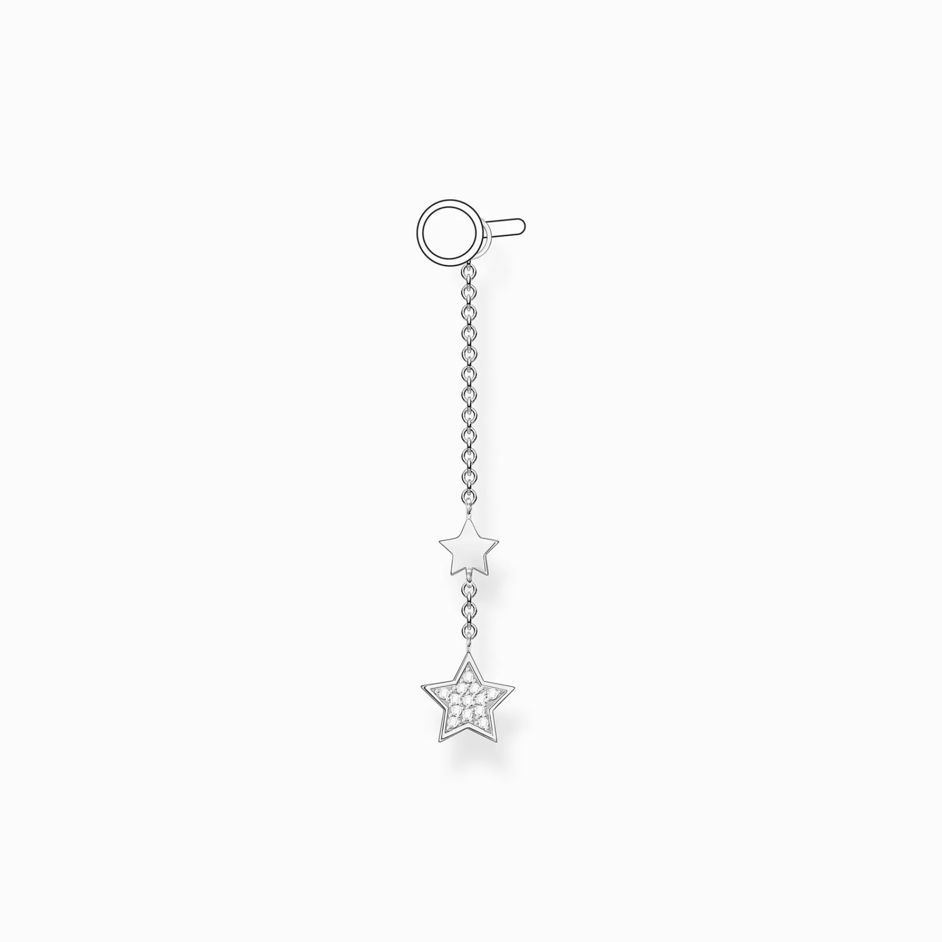 THOMAS SABO Creoler | Återvunnet 925 silver<&OUML;RH&AUML;NGESBERLOCK INDIVIDUELLT STJ&AUML;RNA SILVER silverfargad, vit