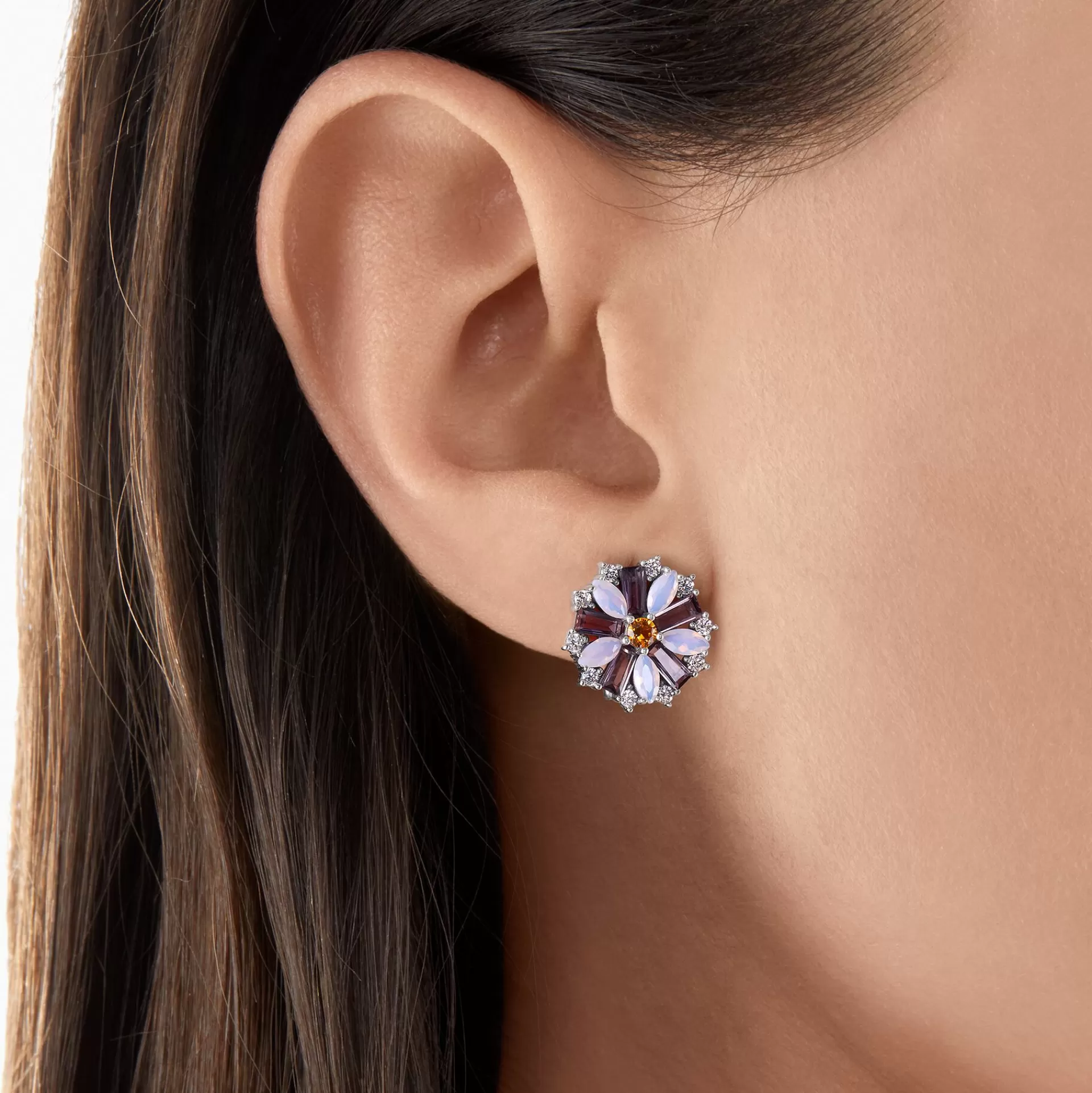 THOMAS SABO Stiftörhängen | Upp till SEK 3.000<&OUML;RONKL&AUML;MMA BLOMMA SILVER silverfargad, orange, vit, violett, rosa