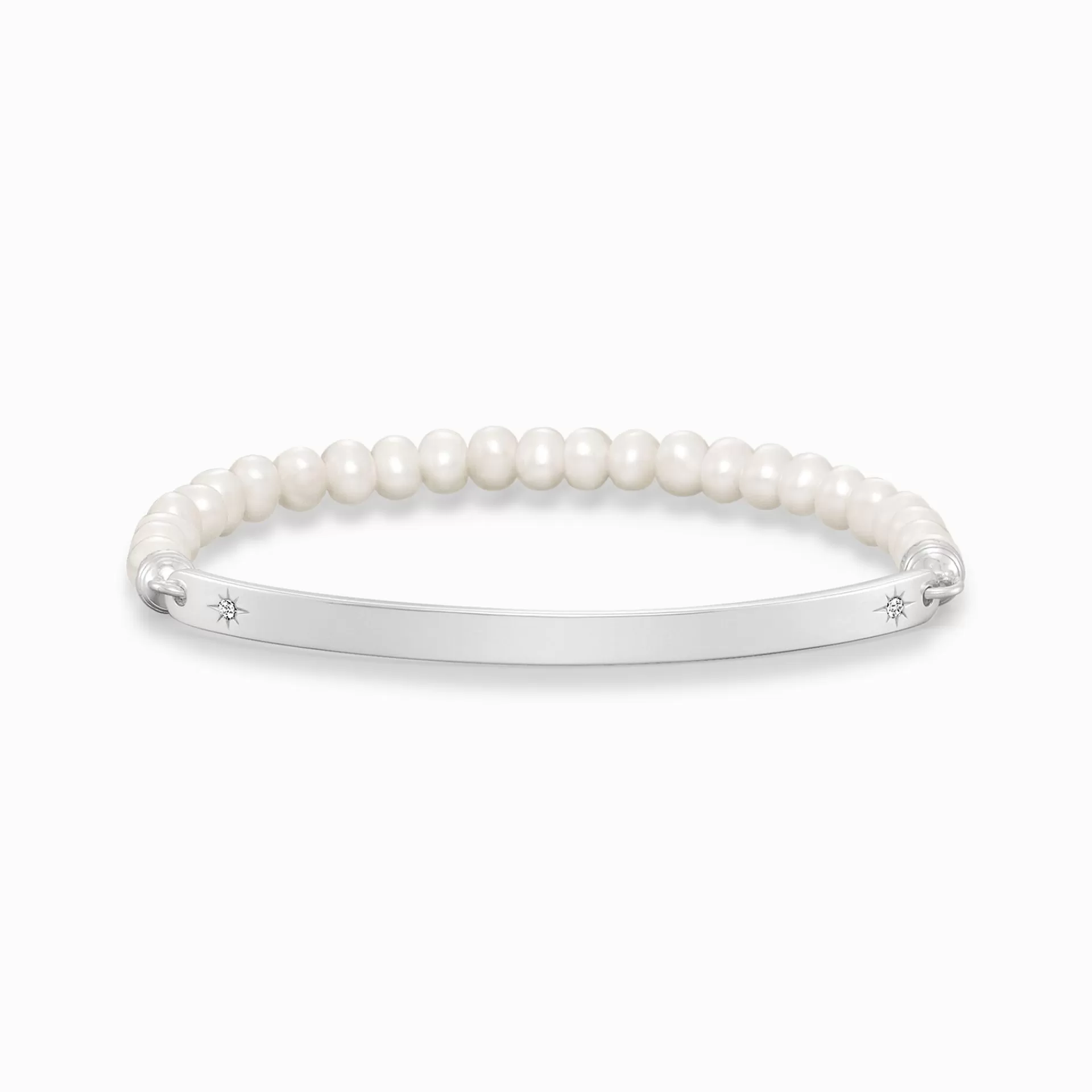 THOMAS SABO Armband | Återvunnet 925 silver<P&AUML;RLARMBAND STJ&AUML;RNA silverfargad, vit