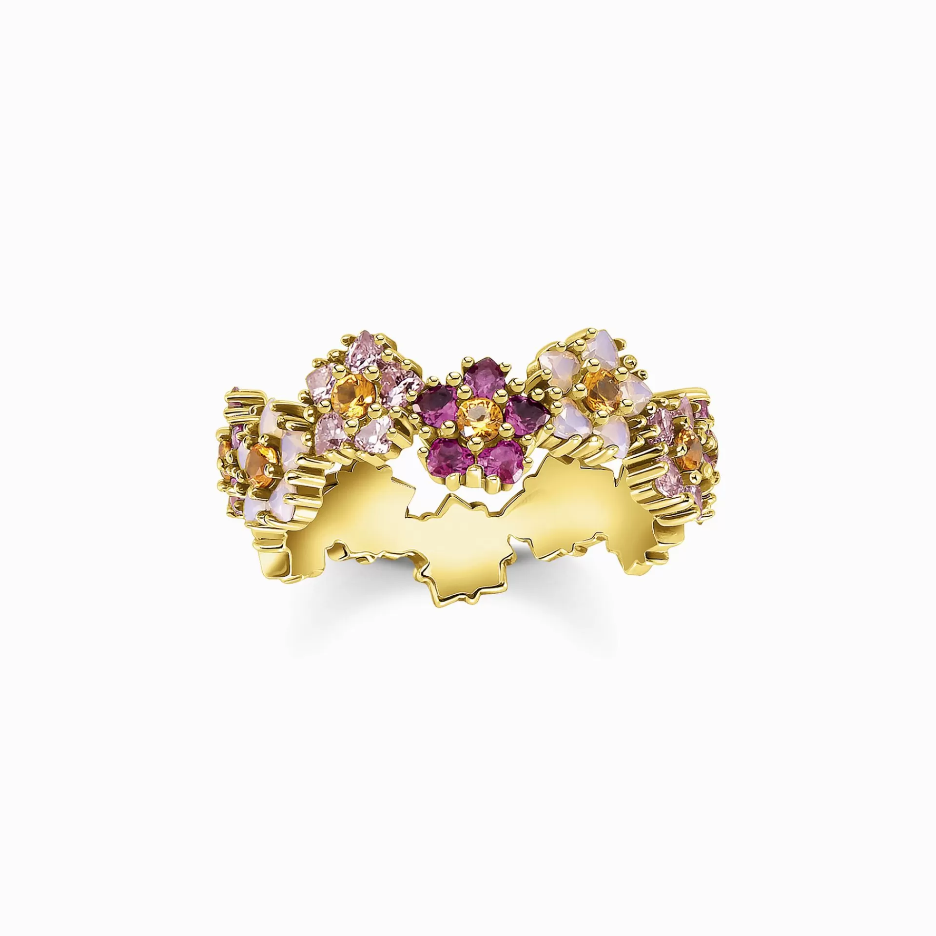 THOMAS SABO Ringar | Upp till SEK 3.000<RING BLOMMOR STENAR I F&AUML;RG GULD gult guldfargad, rosa, orange, röd