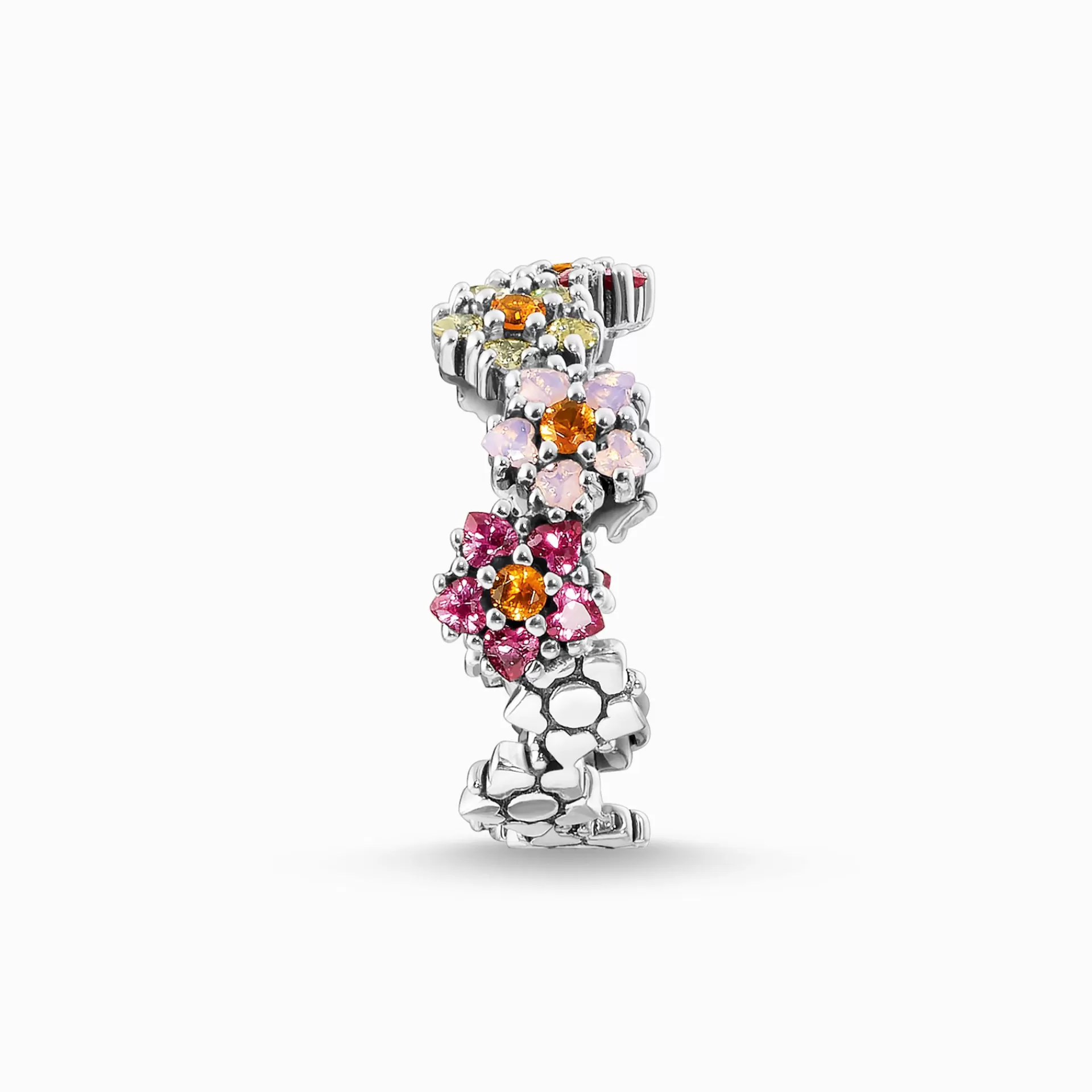 THOMAS SABO Ringar<RING BLOMMOR STENAR I F&AUML;RG SILVER silverfargad, röd, ljusgrön, orange, rosa, violett