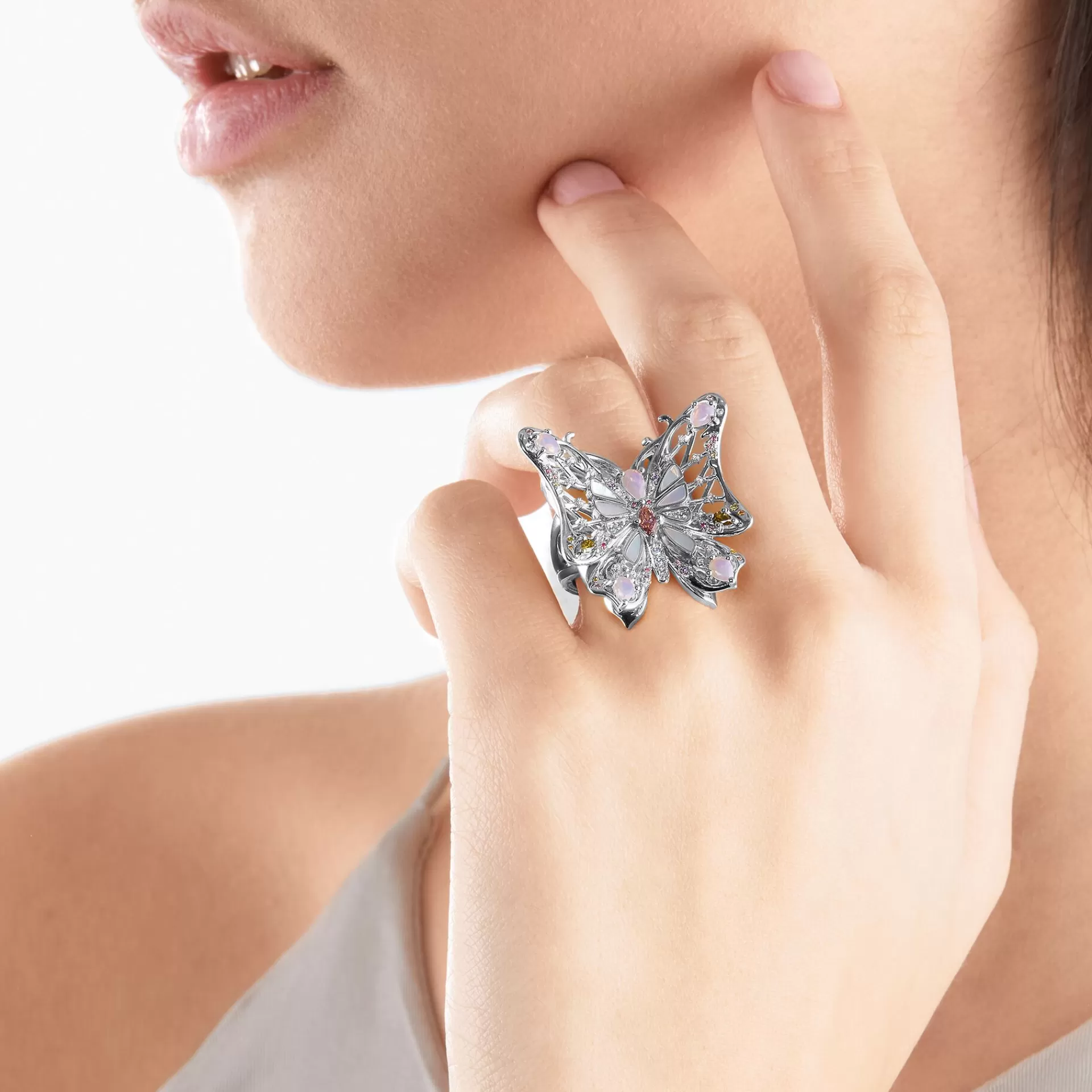 THOMAS SABO Ringar | Upp till SEK 5.000<RING FJ&AUML;RIL SILVER silverfargad, vit, gul, grön, violett, rosa, röd, blå