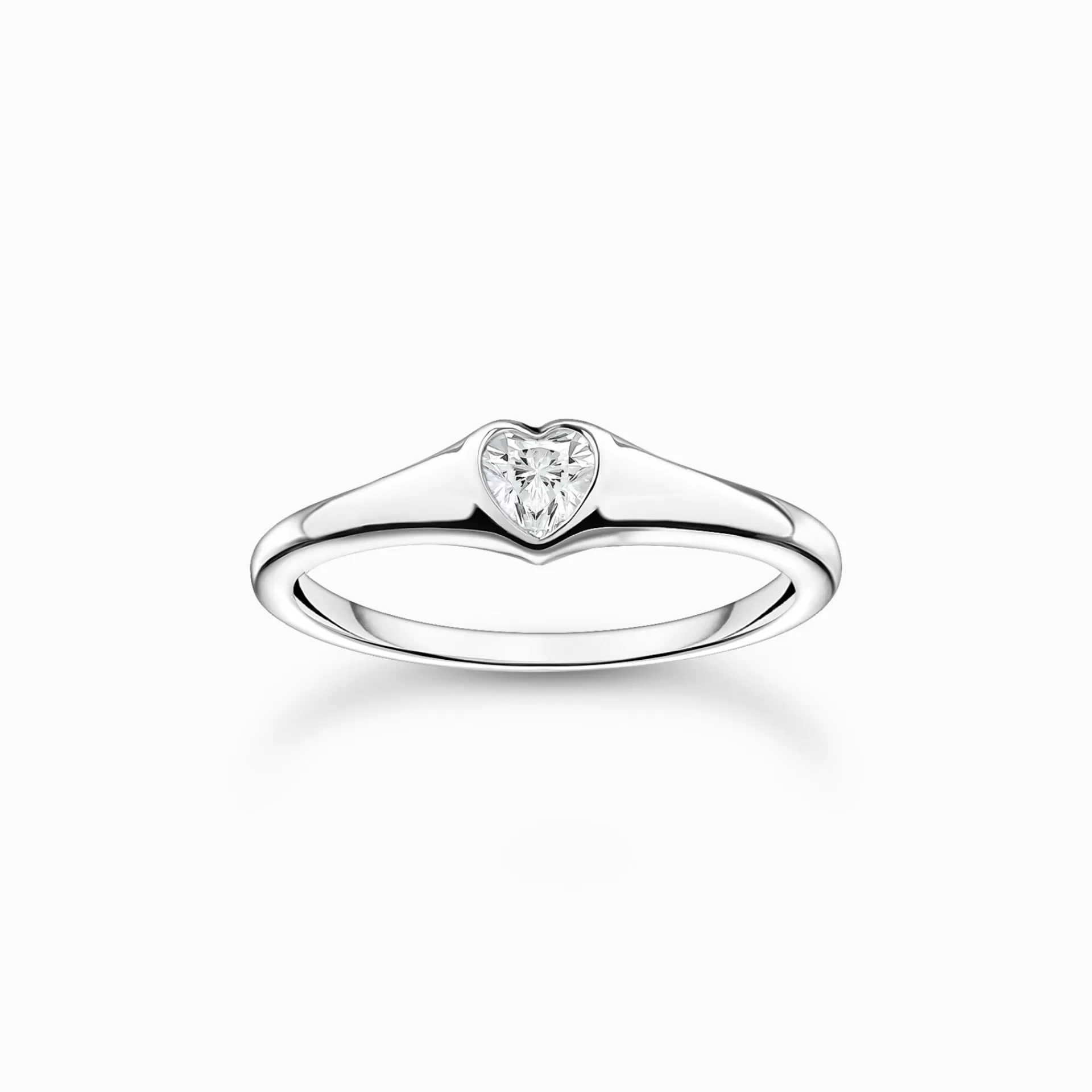 THOMAS SABO Ringar | Återvunnet 925 silver<RING HJ&AUML;RTA SILVER silverfargad, vit