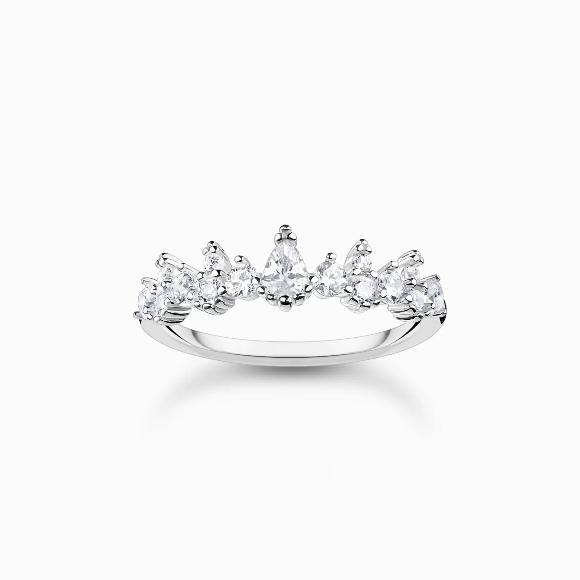 THOMAS SABO Ringar | Återvunnet 925 silver<RING ISKRISTALLER SILVER silverfargad, vit