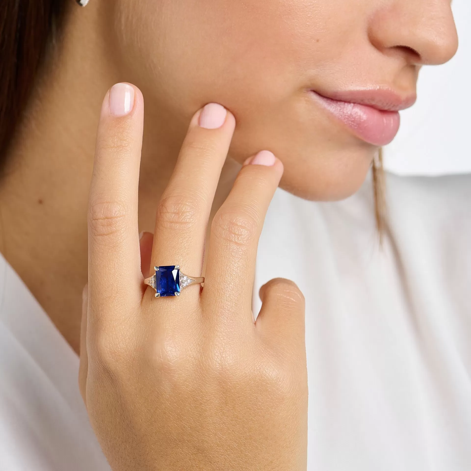 THOMAS SABO Ringar | Återvunnet 925 silver<RING MED BL&ARING; OCH VITA STENAR SILVER silverfargad, mörkblå, vit