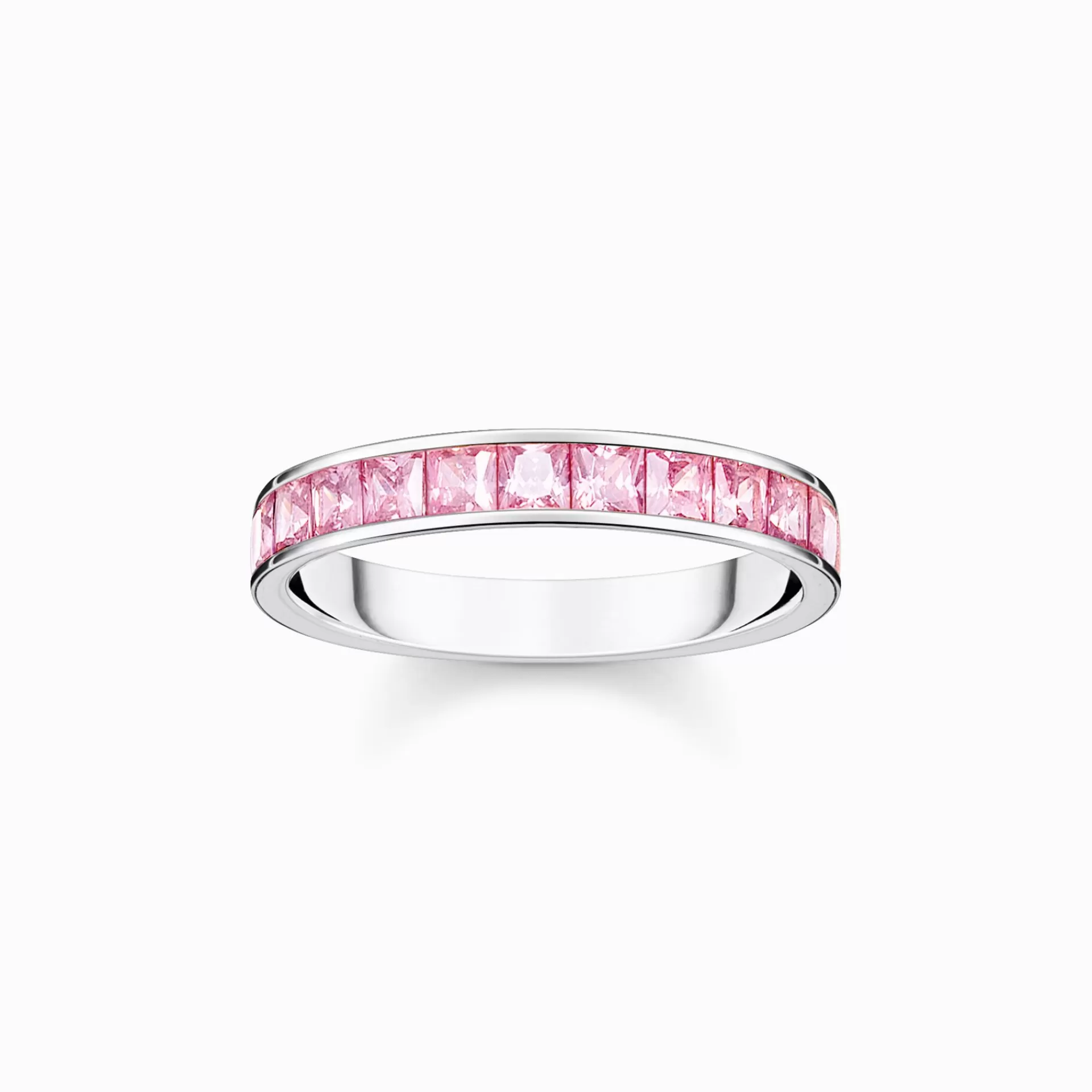 THOMAS SABO Ringar | Återvunnet 925 silver<RING MED ROSA STENAR PAV&EACUTE; SILVER silverfargad, rosa