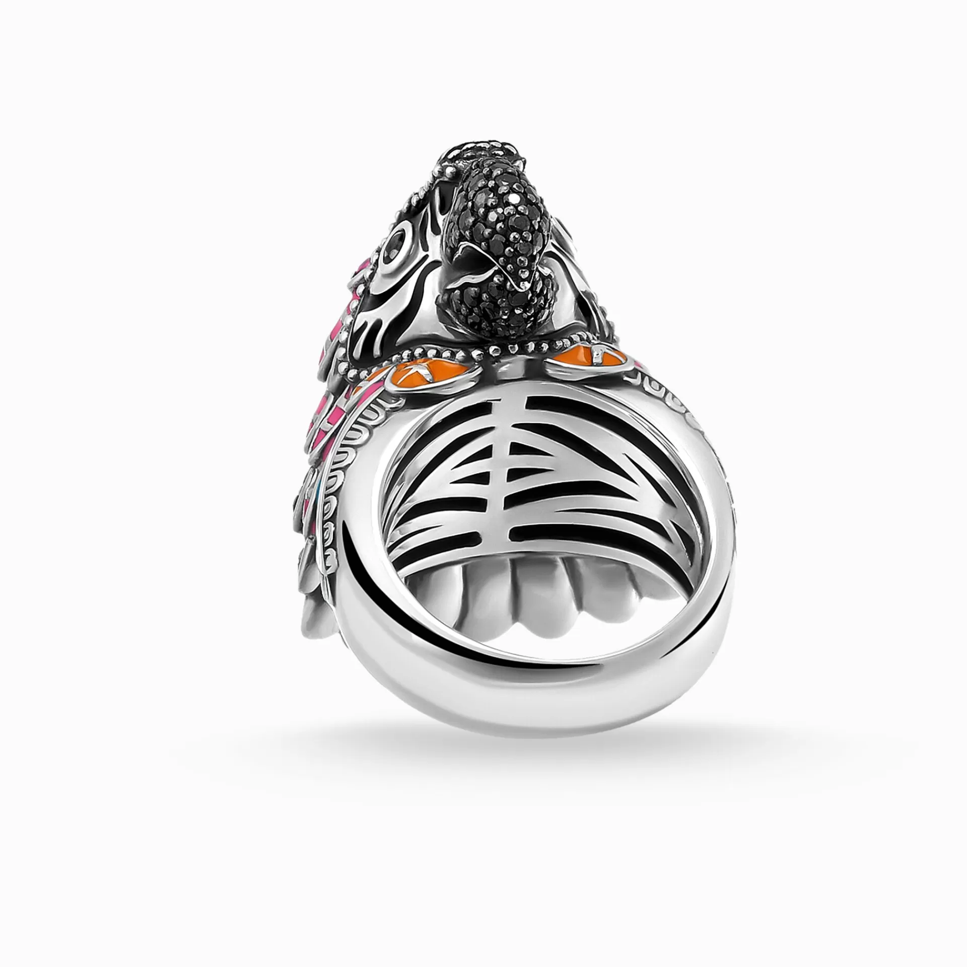 THOMAS SABO Ringar | Återvunnet 925 silver<RING PAPEGOJA grön, rosa, svart, silverfargad, turkos