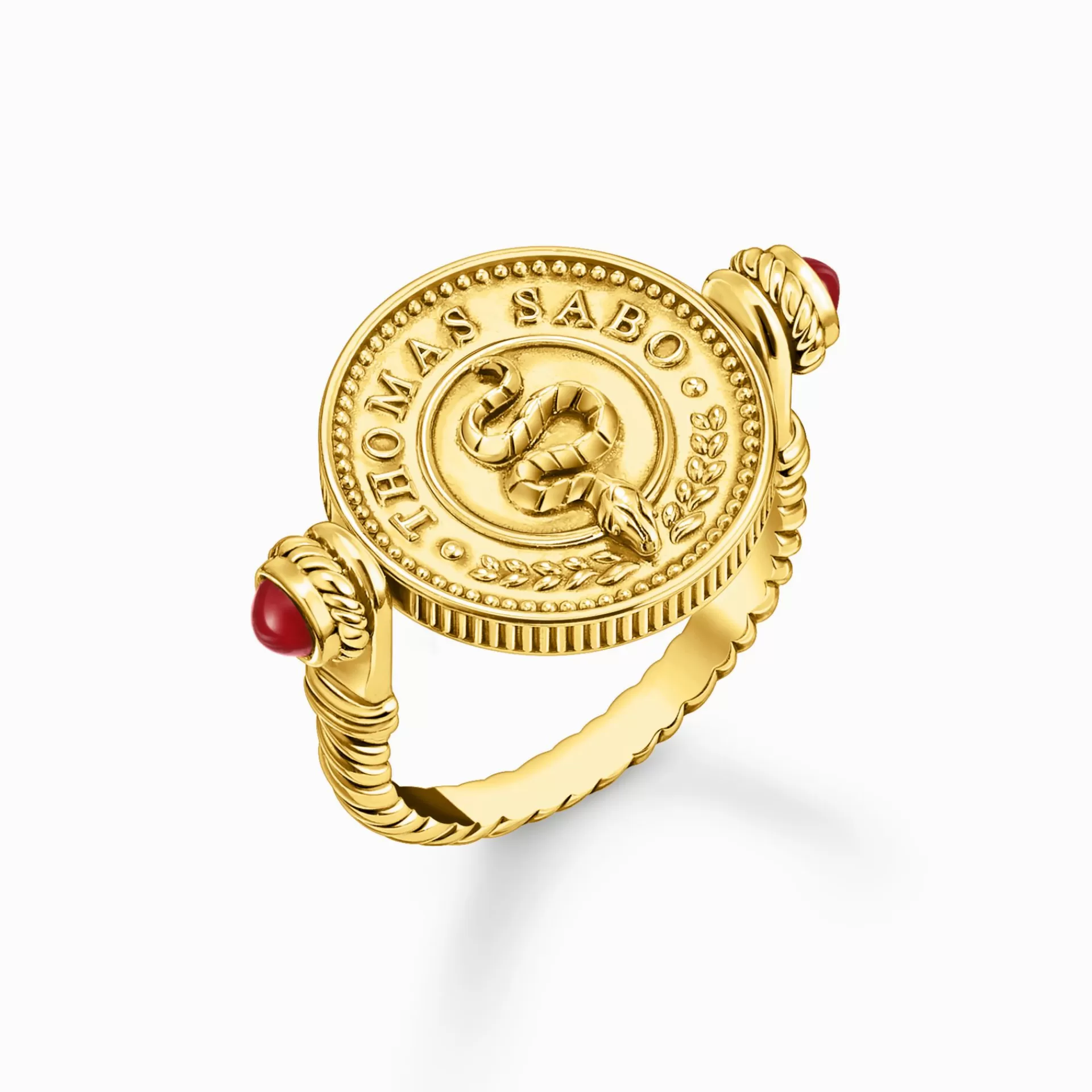 THOMAS SABO Ringar<RING ROTERBAR MED SVARTA ONYX OCH VITA STENAR GULDPL&AUML;TERAD gult guldfargad, vit, röd, svart