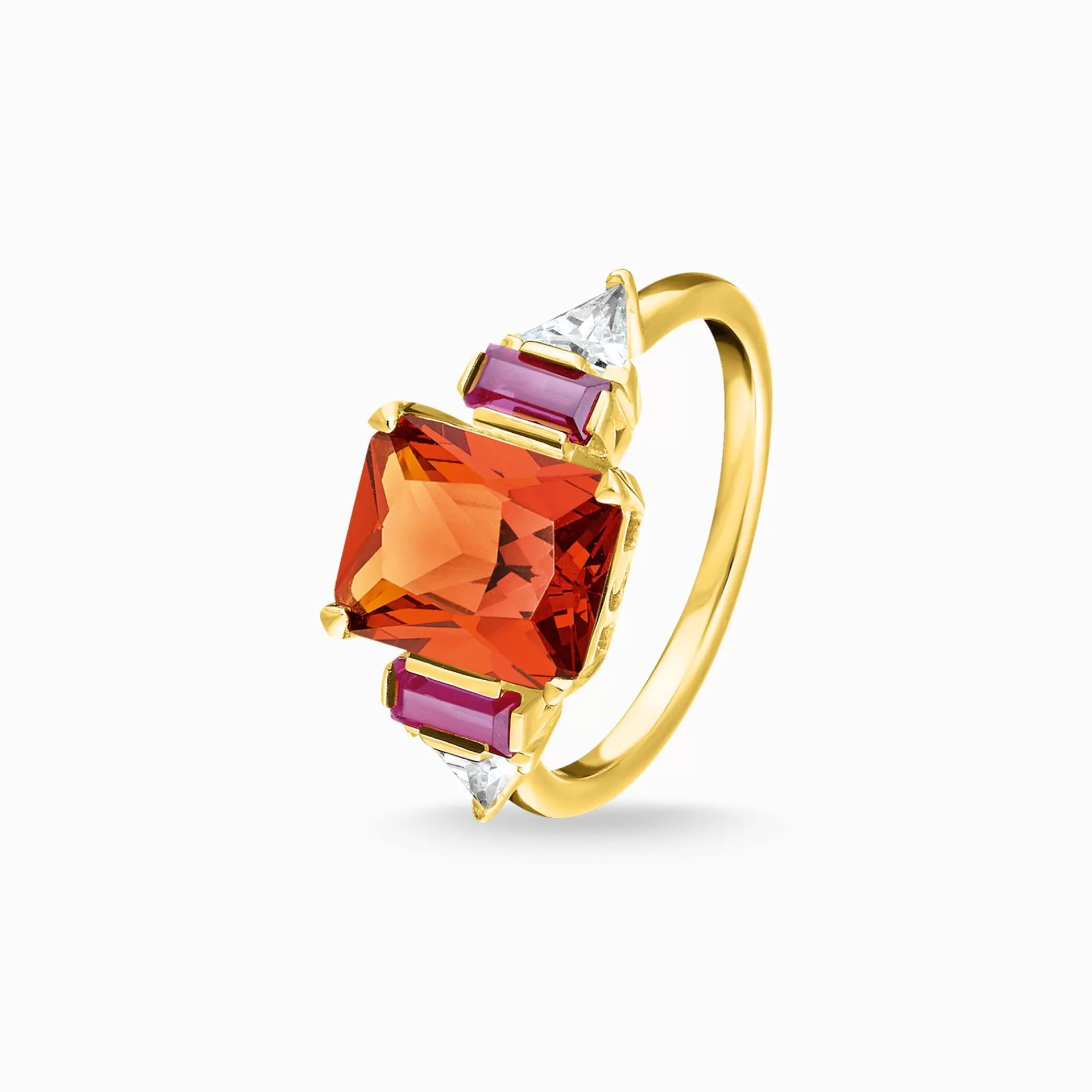 THOMAS SABO Ringar | 18K plätering<RING STENAR I F&AUML;RG GULD vit, gult guldfargad, orange, röd