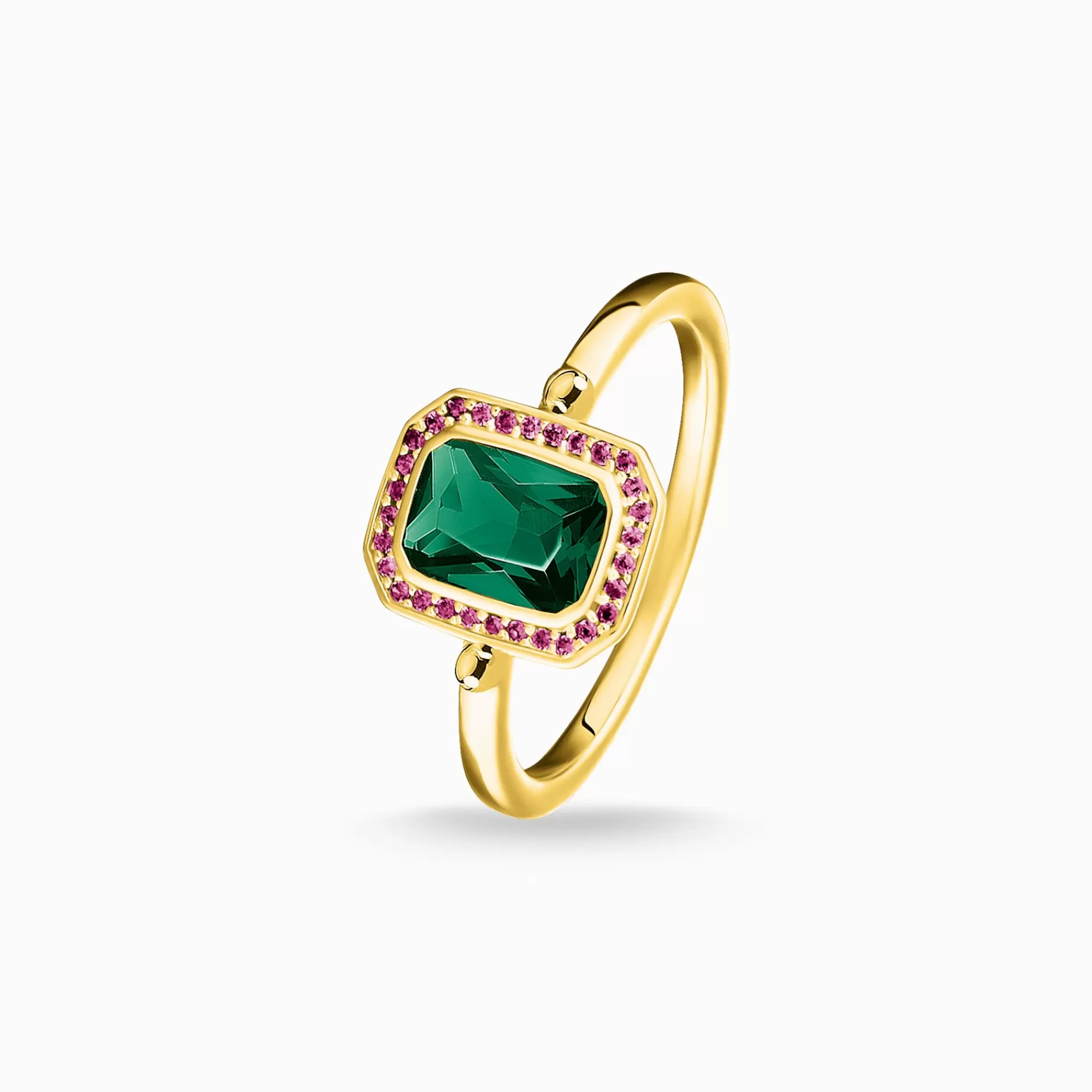 THOMAS SABO Ringar | 18K plätering<RING STENAR R&OUML;DA  GR&OUML;NA GULD gult guldfargad, grön, röd
