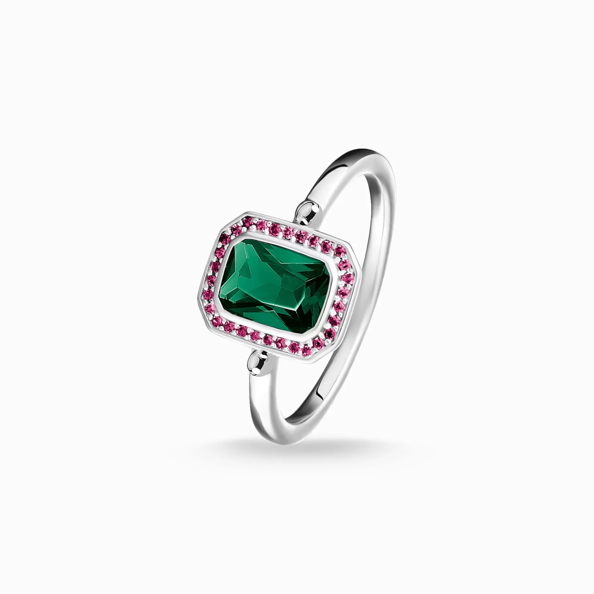 THOMAS SABO Ringar | Återvunnet 925 silver<RING STENAR R&OUML;DA  GR&OUML;NA SILVER silverfargad, grön, röd