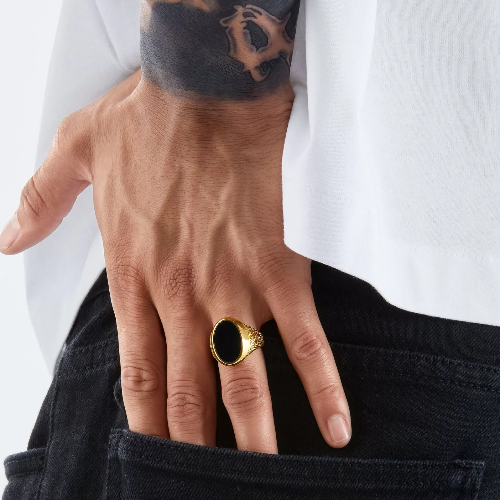 THOMAS SABO Ringar | Ringar<RING SVART-GULD gult guldfargad, svart