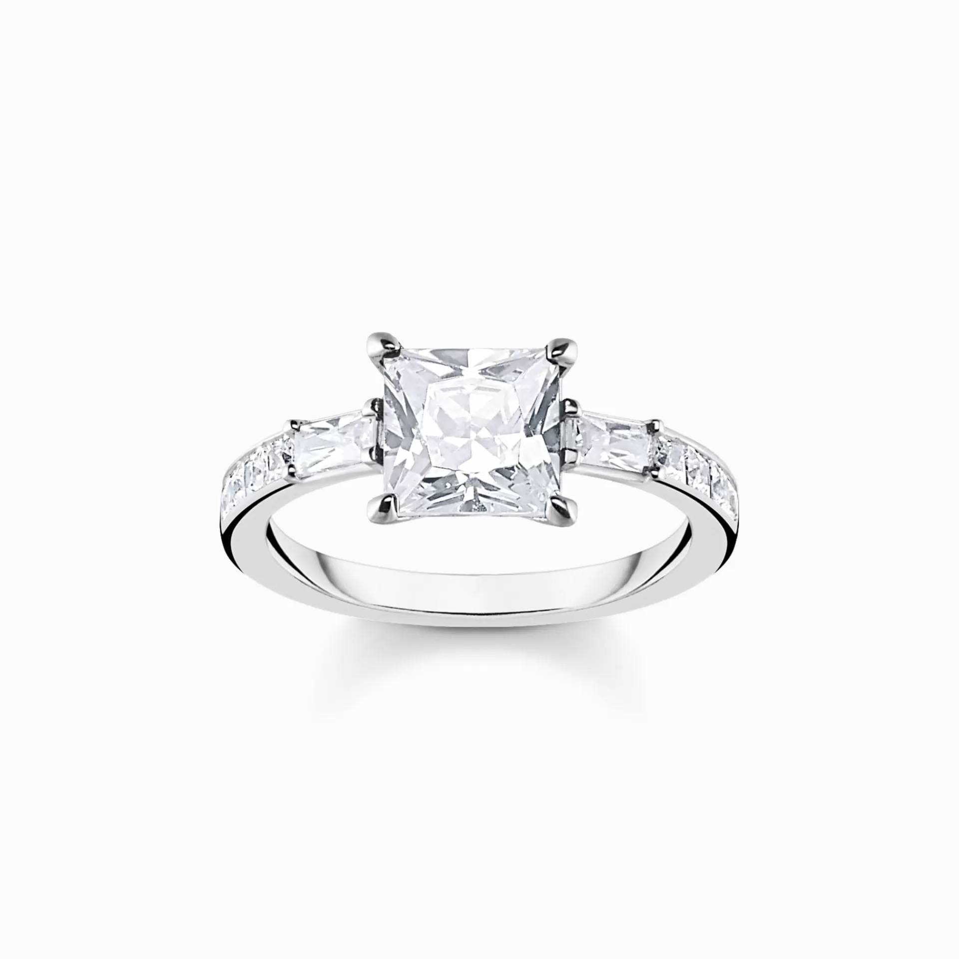 THOMAS SABO Ringar | Återvunnet 925 silver<RING VITA STENAR SILVER silverfargad, vit