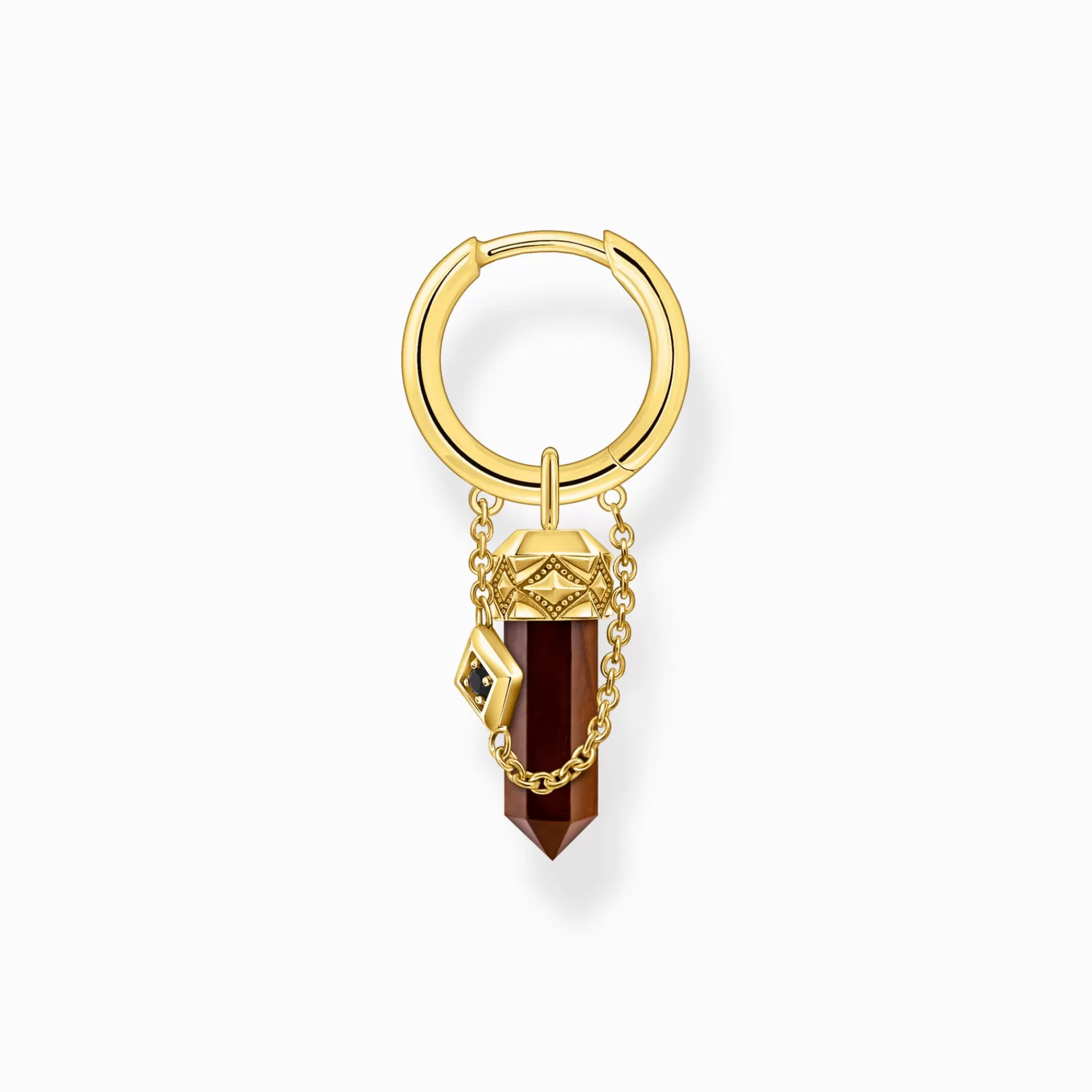 THOMAS SABO Creoler | Örhängen & creoler<SINGEL-CREOL MED R&OUML;TT TIGER&OUML;GA-H&AUML;NGE, PL&AUML;TERAD gult guldfargad, svart, röd