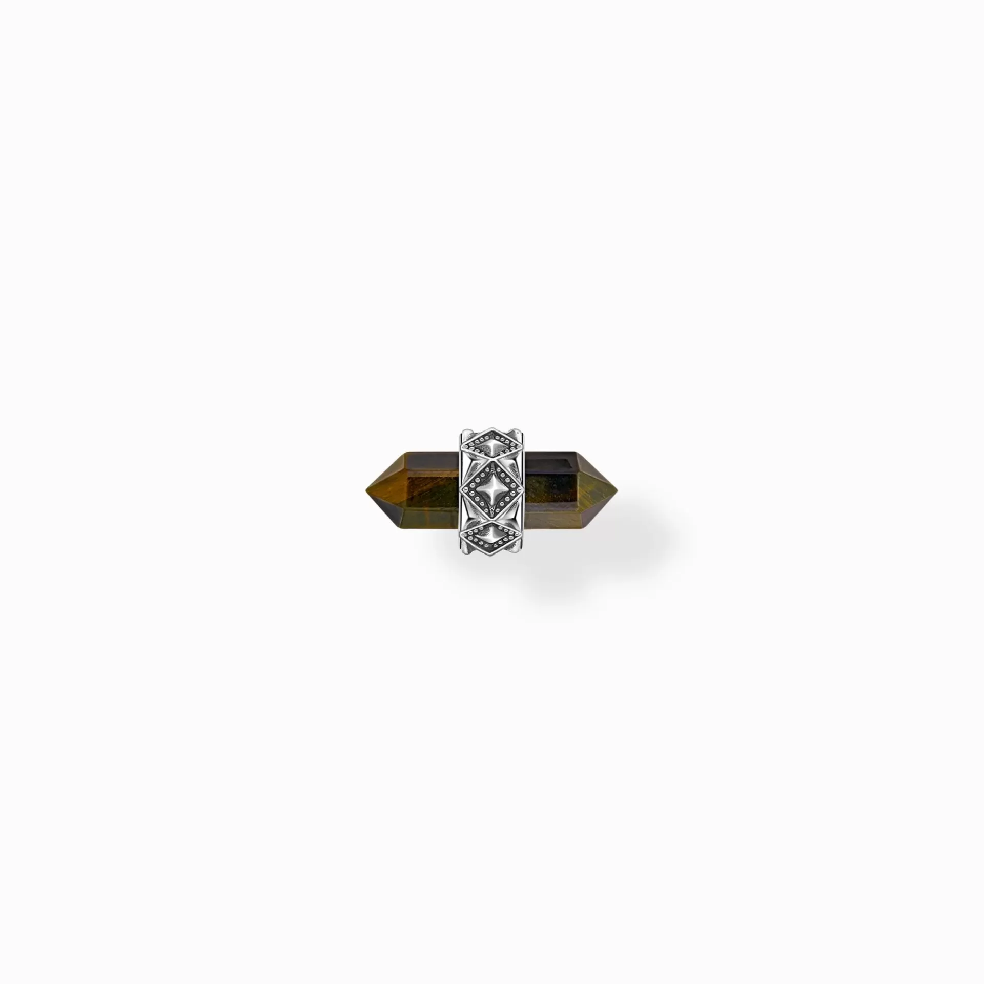 THOMAS SABO Stiftörhängen | Örhängen & creoler<SINGEL-STIFT&OUML;RH&AUML;NGE MED GYLLENBL&ARING;TT TIGER&OUML;GA, SV&AUML;RTAT SILVER silverfargad, blå