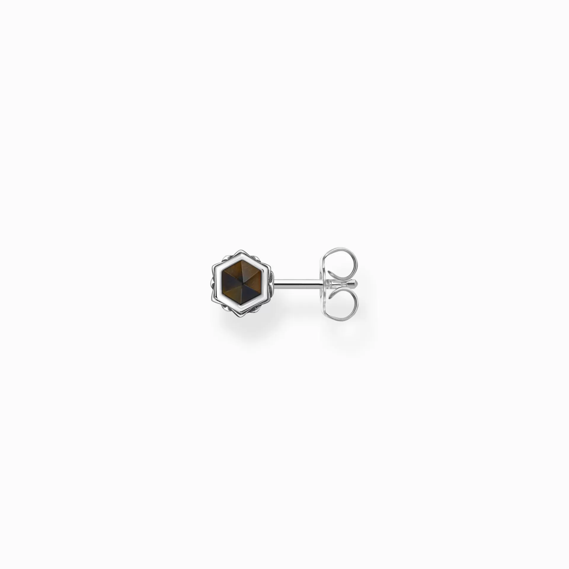 THOMAS SABO Stiftörhängen | Örhängen & creoler<SINGEL-STIFT&OUML;RH&AUML;NGE MED GYLLENBL&ARING;TT TIGER&OUML;GA, SV&AUML;RTAT SILVER silverfargad, blå