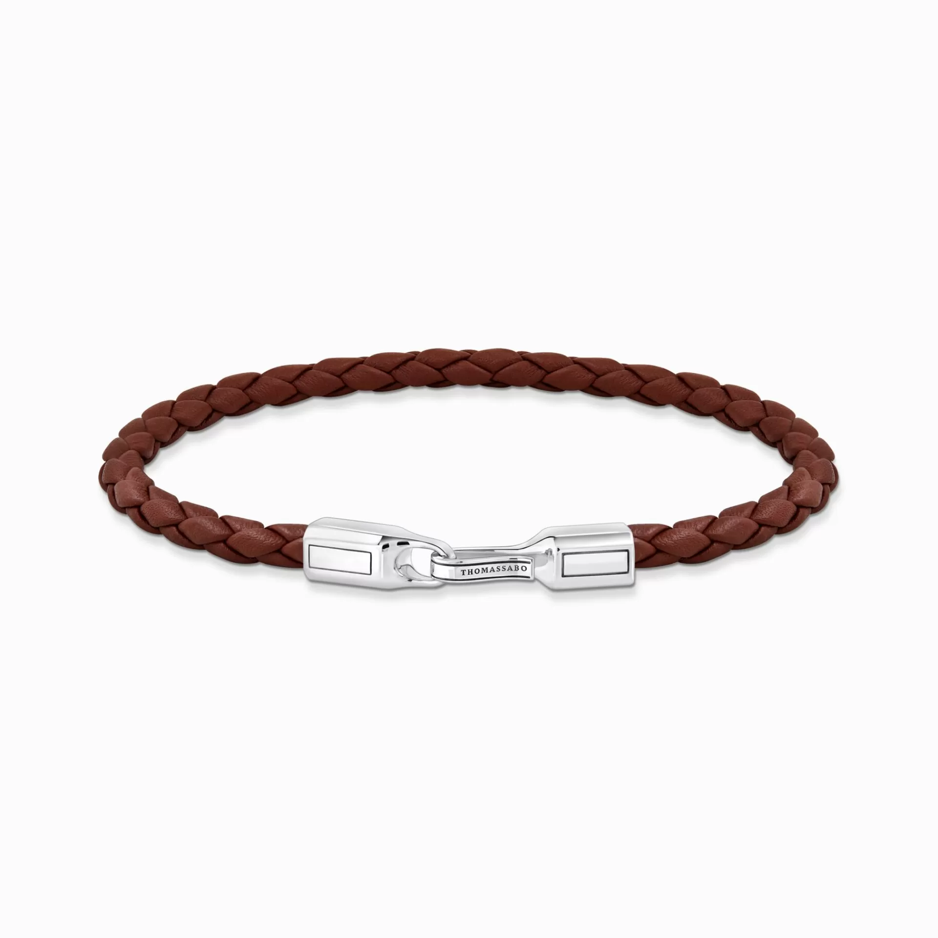 THOMAS SABO Armband | Återvunnet 925 silver<SMALT L&AUML;DERARMBAND I BRUNT MED SILVER silverfargad, brun