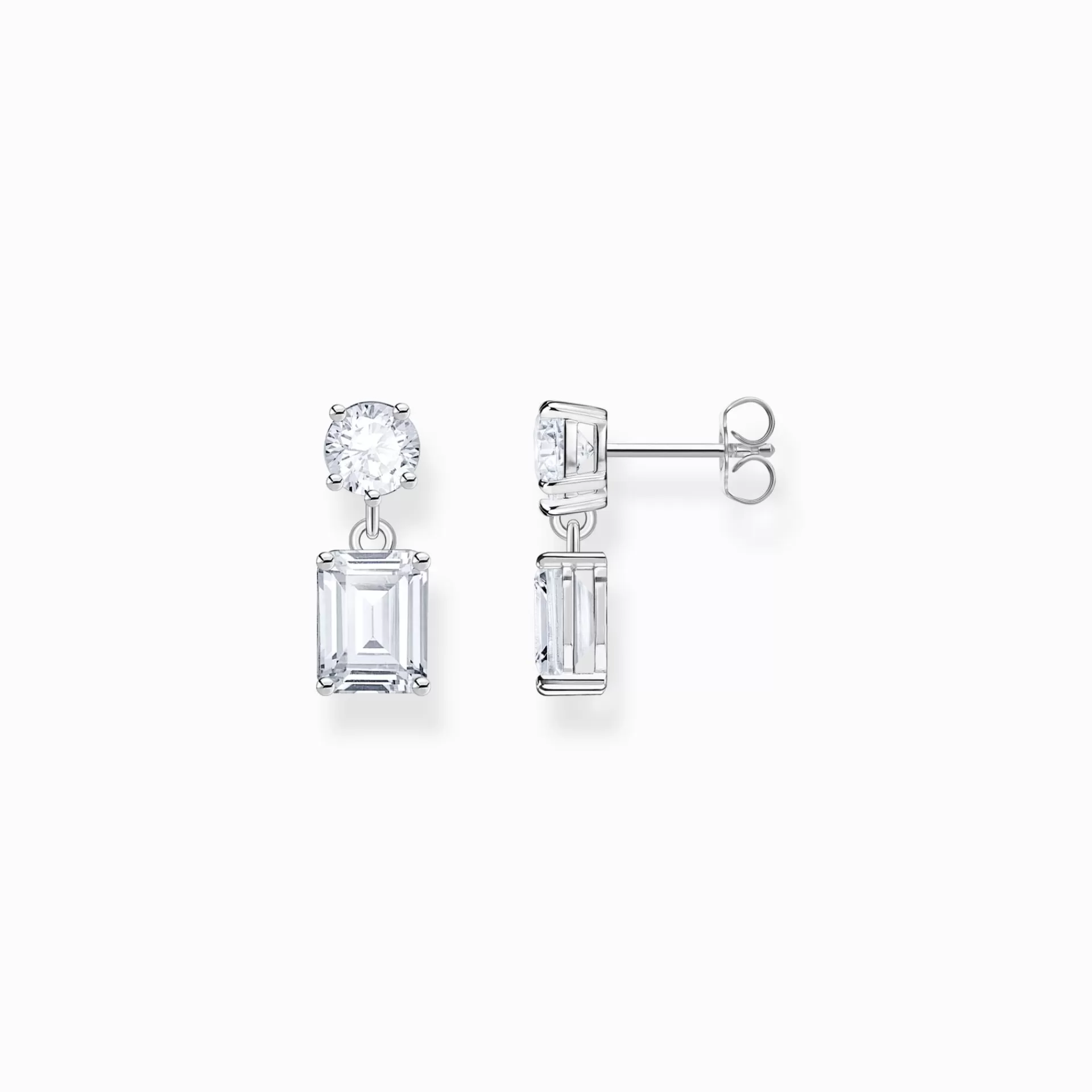 THOMAS SABO Örhängen | Återvunnet 925 silver<SM&ARING; &OUML;RH&AUML;NGEN I SILVER MED VITA ZIRKONIASTENAR silverfargad, vit