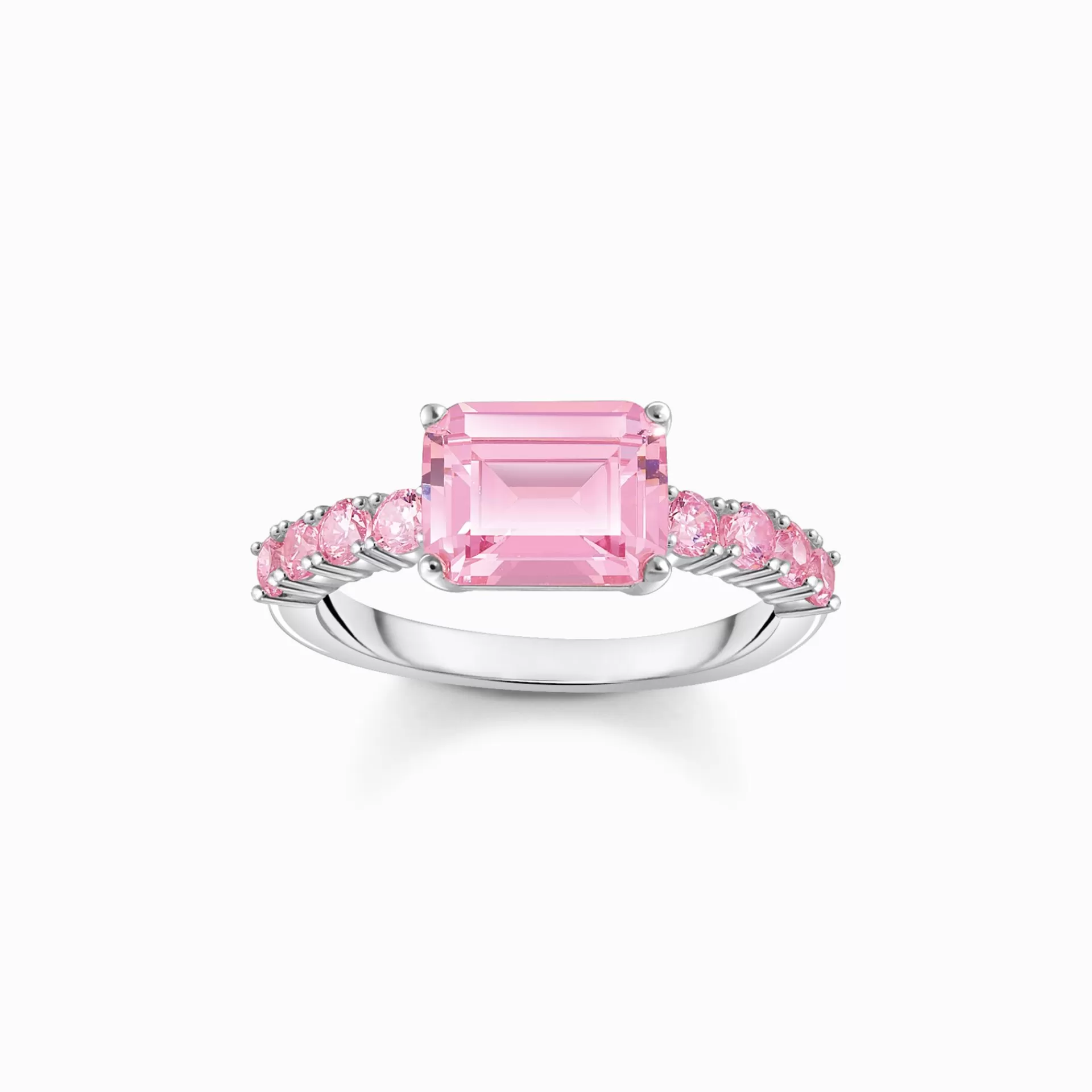 THOMAS SABO Ringar | Återvunnet 925 silver<SOLIT&AUML;RRING MED ROSA STENAR - SILVER silverfargad, rosa