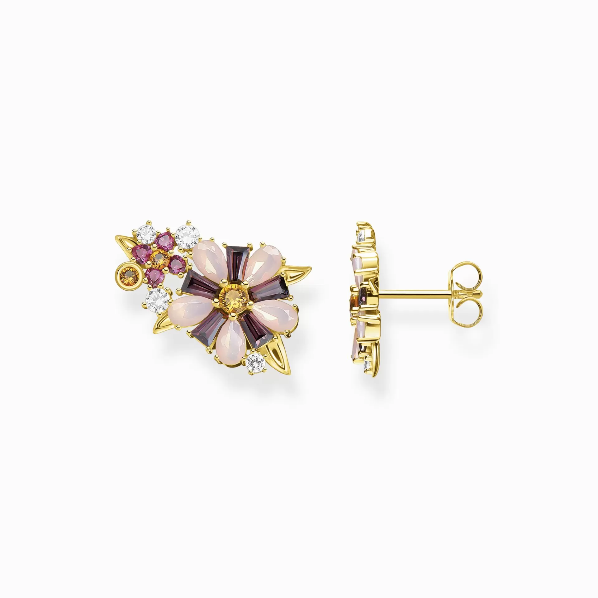 THOMAS SABO Stiftörhängen | Upp till SEK 3.000<STIFT&OUML;RH&AUML;NGEN BLOMMOR STENAR I F&AUML;RG GULD gult guldfargad, röd, rosa, orange, violett, vit