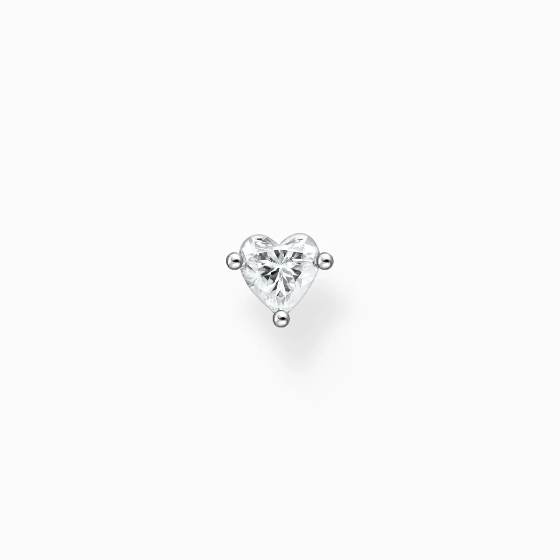 THOMAS SABO Stiftörhängen | Återvunnet 925 silver<STIFT&OUML;RH&AUML;NGEN INDIVIDUELLT HJ&AUML;RTA SILVER silverfargad, vit