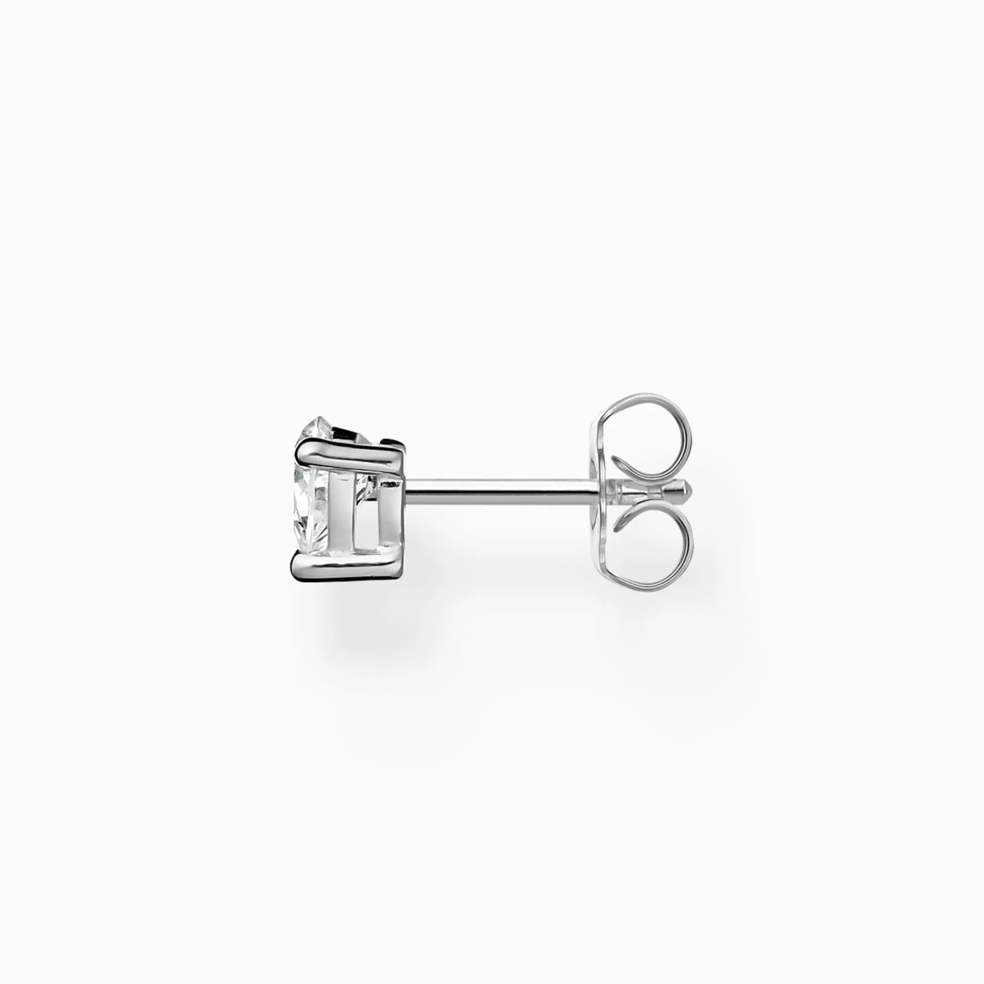 THOMAS SABO Stiftörhängen | Återvunnet 925 silver<STIFT&OUML;RH&AUML;NGEN INDIVIDUELLT HJ&AUML;RTA SILVER silverfargad, vit