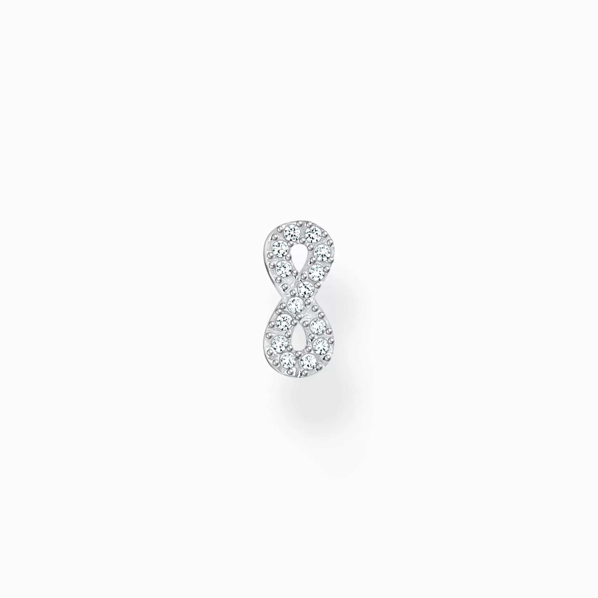 THOMAS SABO Stiftörhängen | Återvunnet 925 silver<STIFT&OUML;RH&AUML;NGEN INDIVIDUELLT INFINITY MED VITA STENAR SILVER silverfargad, vit